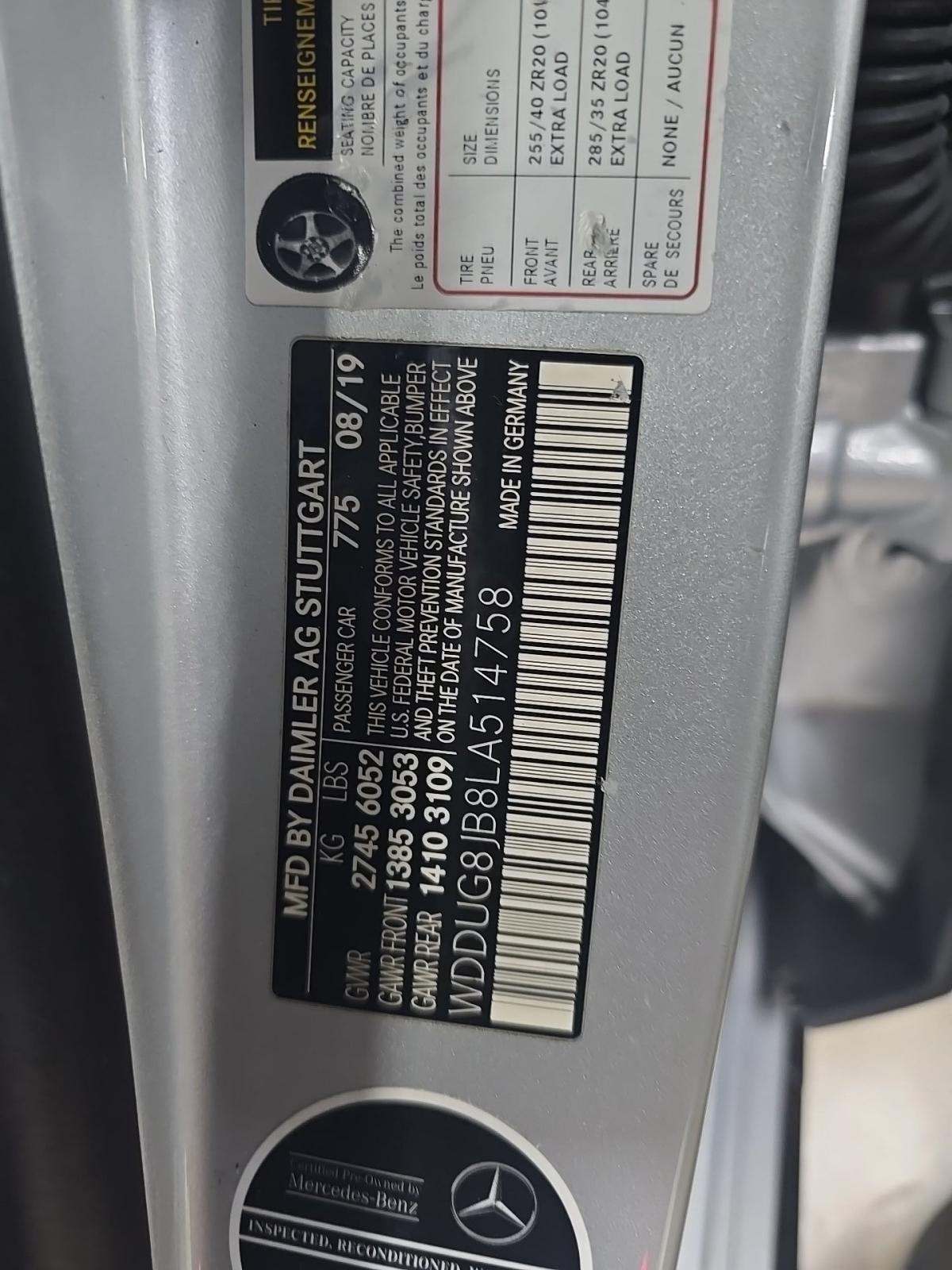 2020 Mercedes-Benz S-Class AMG S 63 AWD