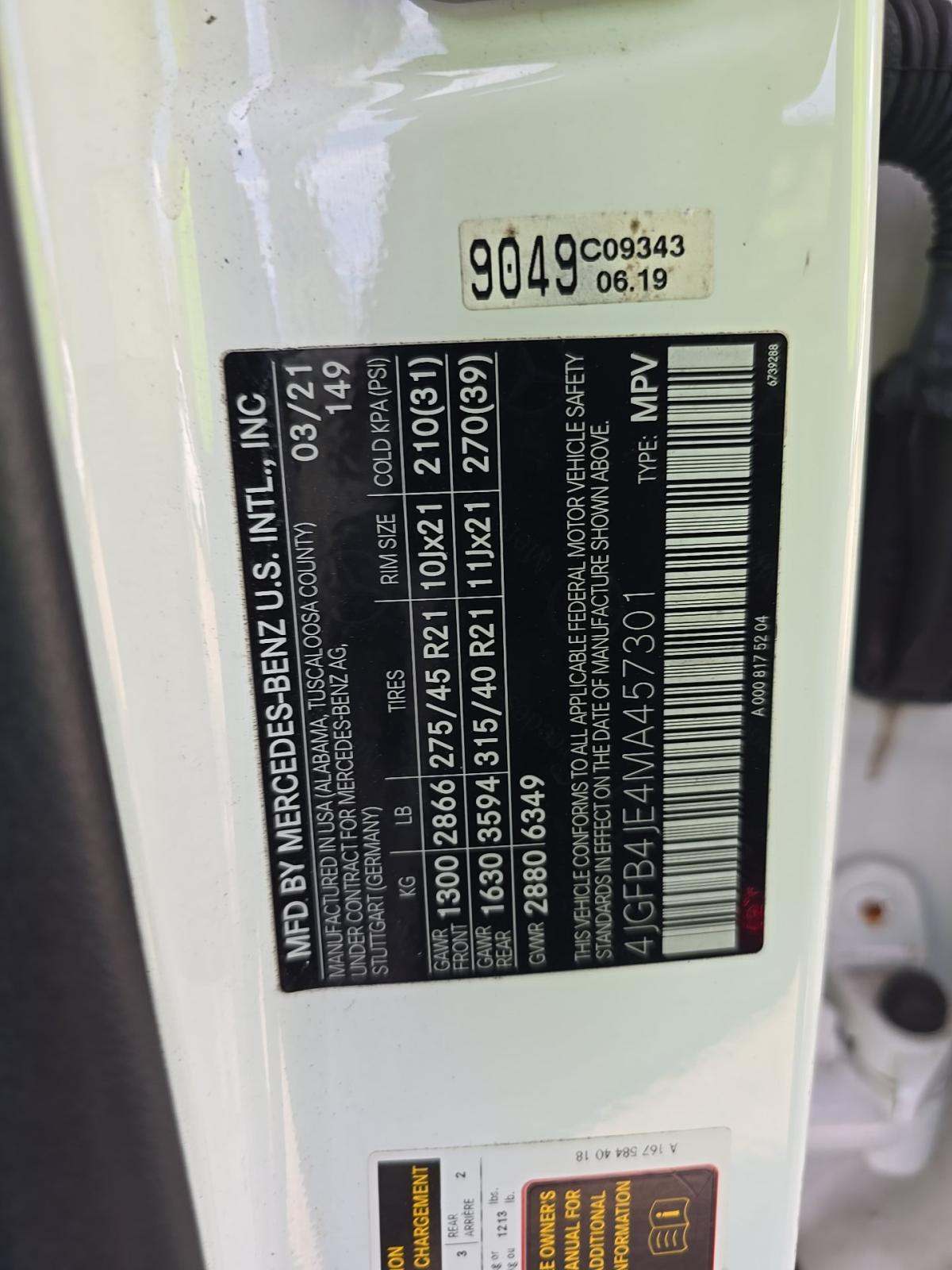 2021 Mercedes-Benz GLE GLE 350 RWD