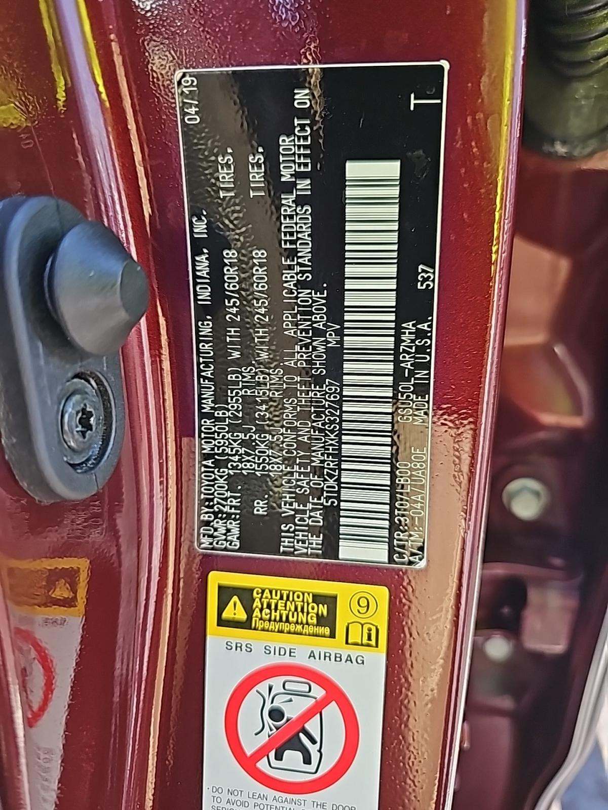 2019 Toyota Highlander XLE FWD