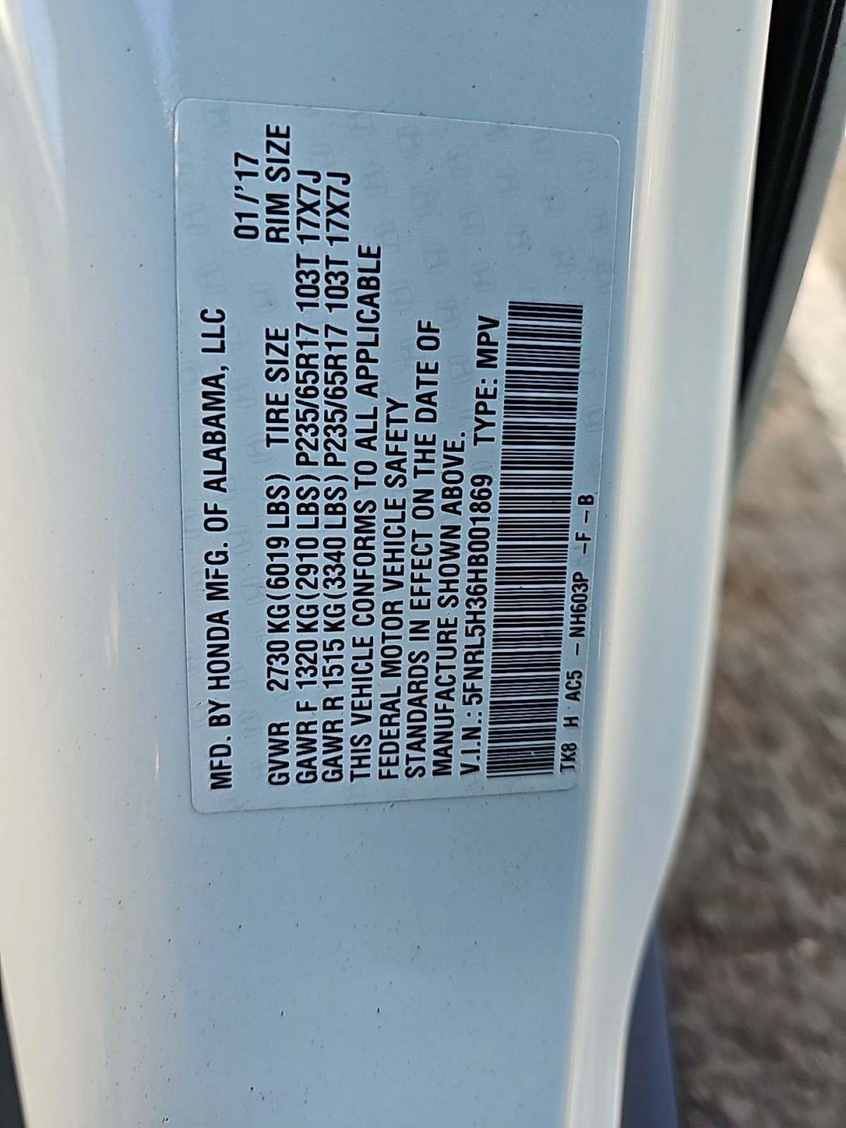 2017 Honda Odyssey SE FWD