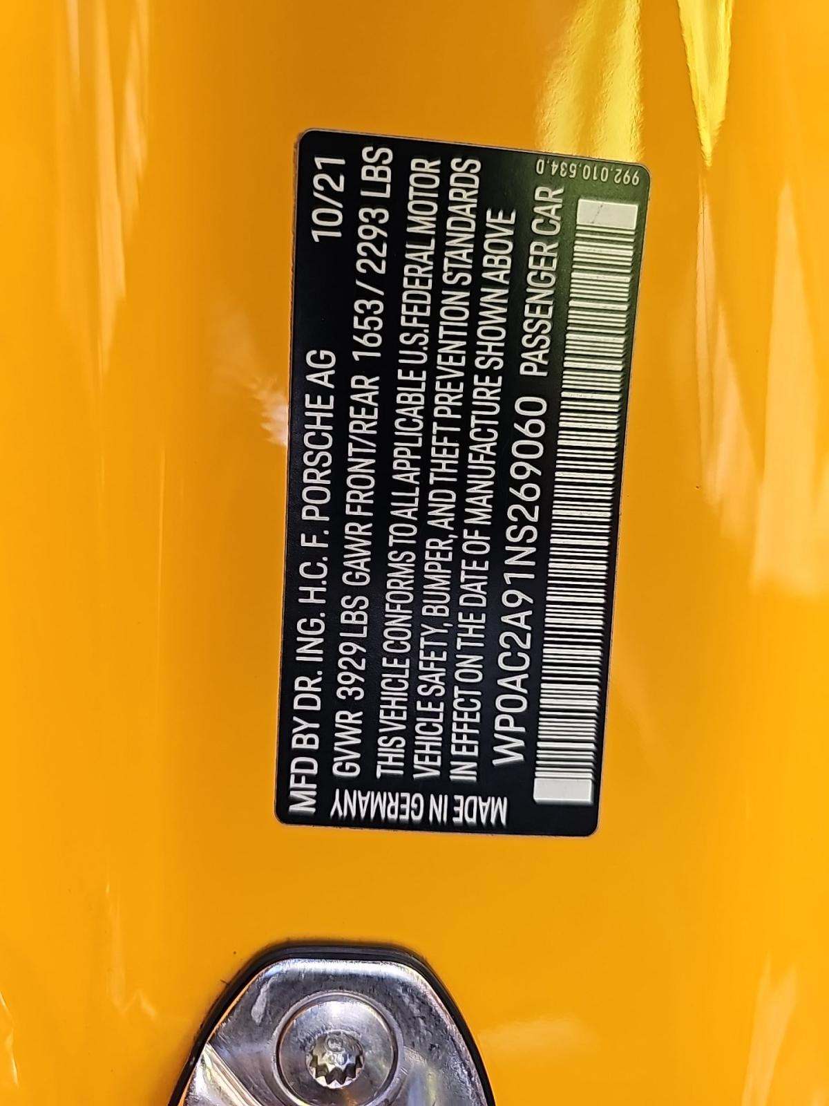 2022 Porsche 911 GT3 RWD