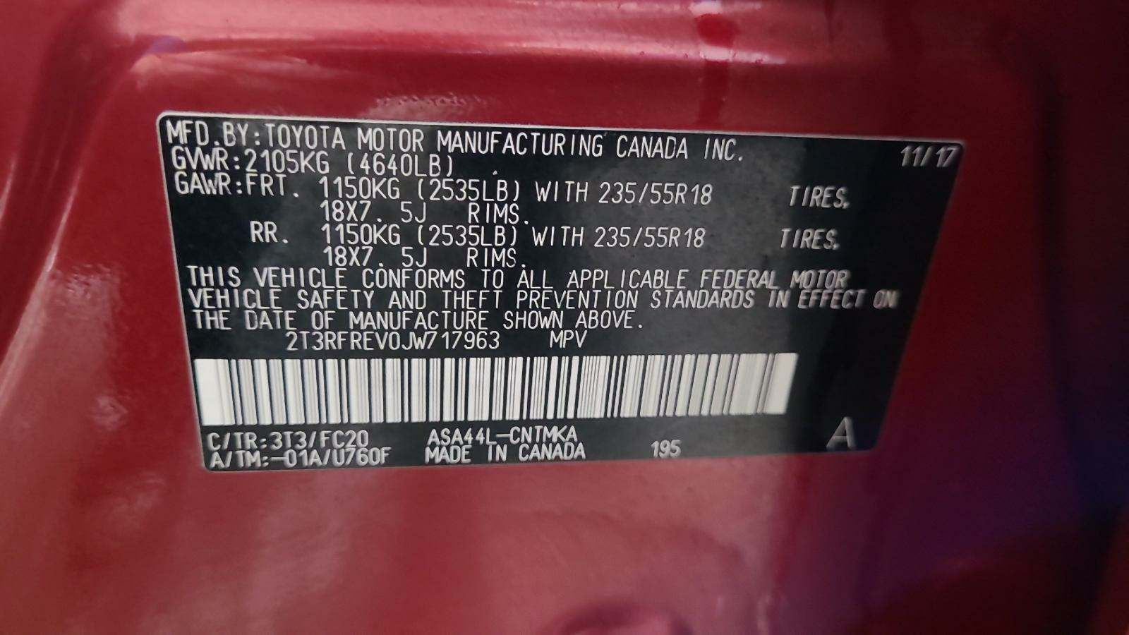 2018 Toyota RAV4 Adventure AWD