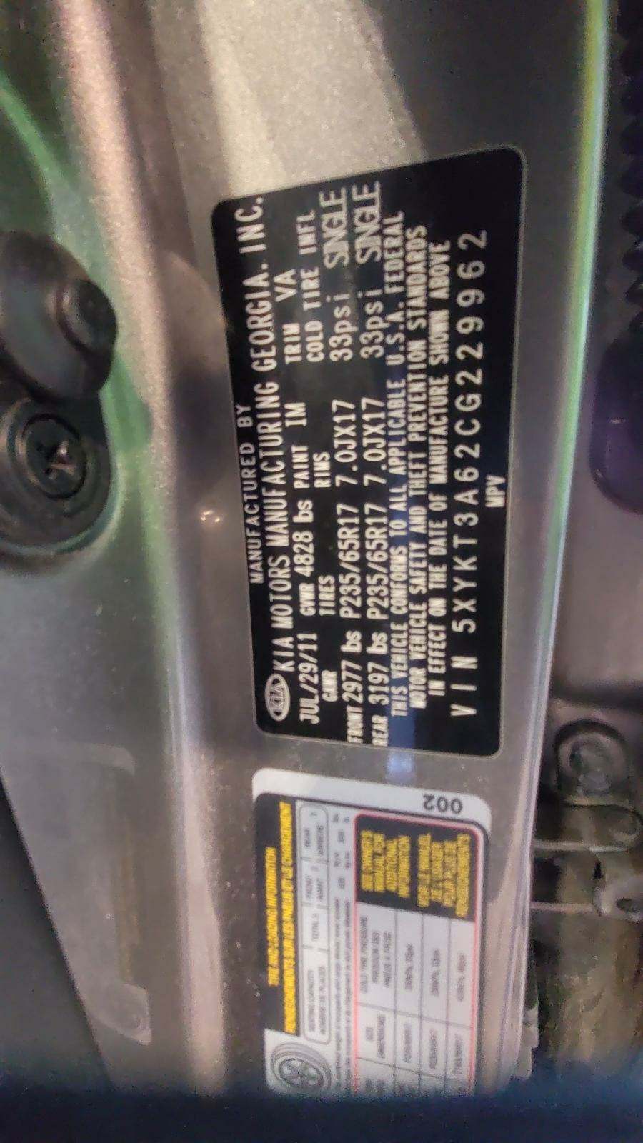 2012 Kia Sorento LX FWD