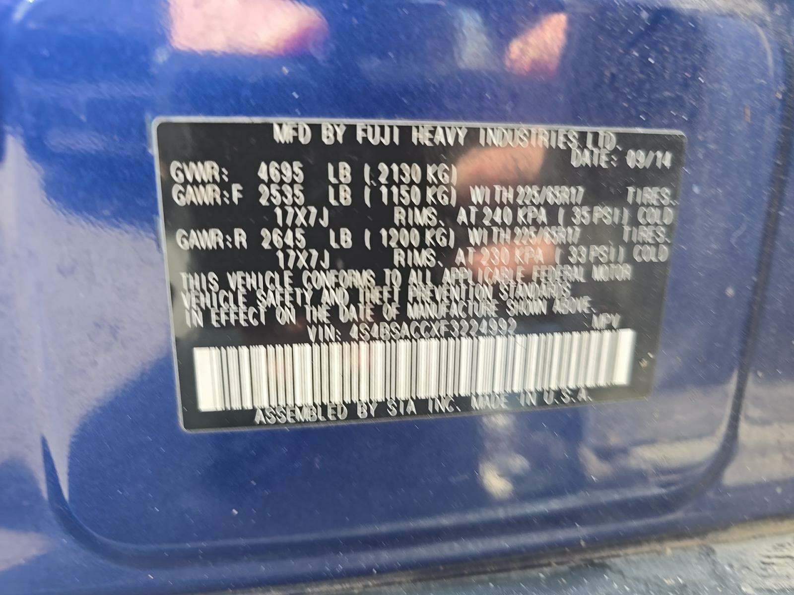 2015 Subaru Outback 2.5i Premium AWD