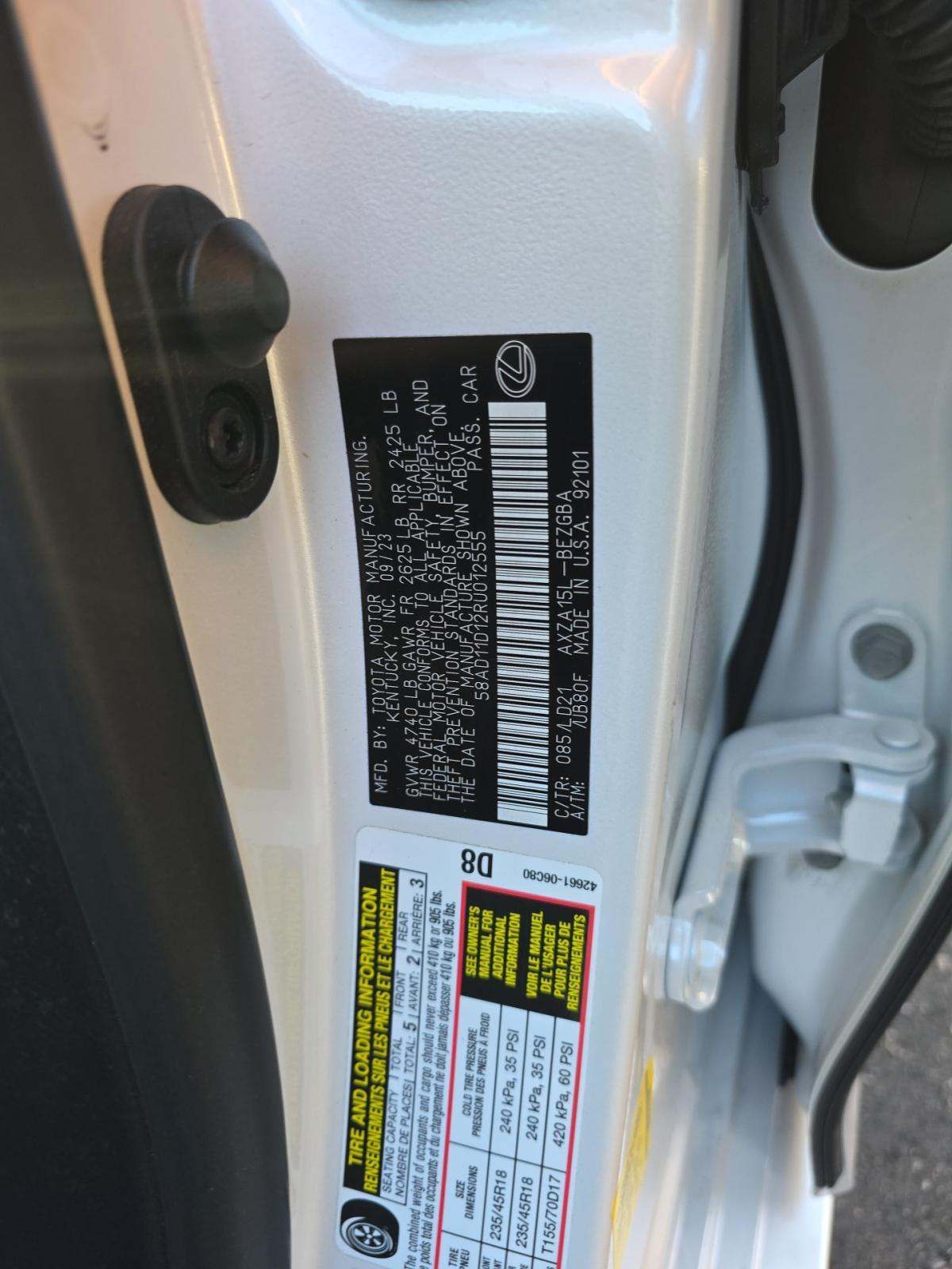 2024 Lexus ES ES 250 AWD