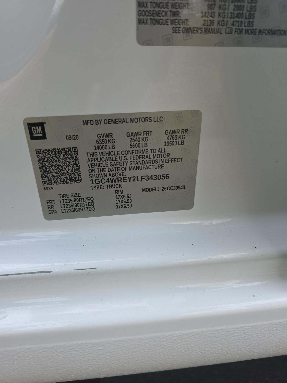 2020 Chevrolet Silverado 3500HD Work Truck RWD