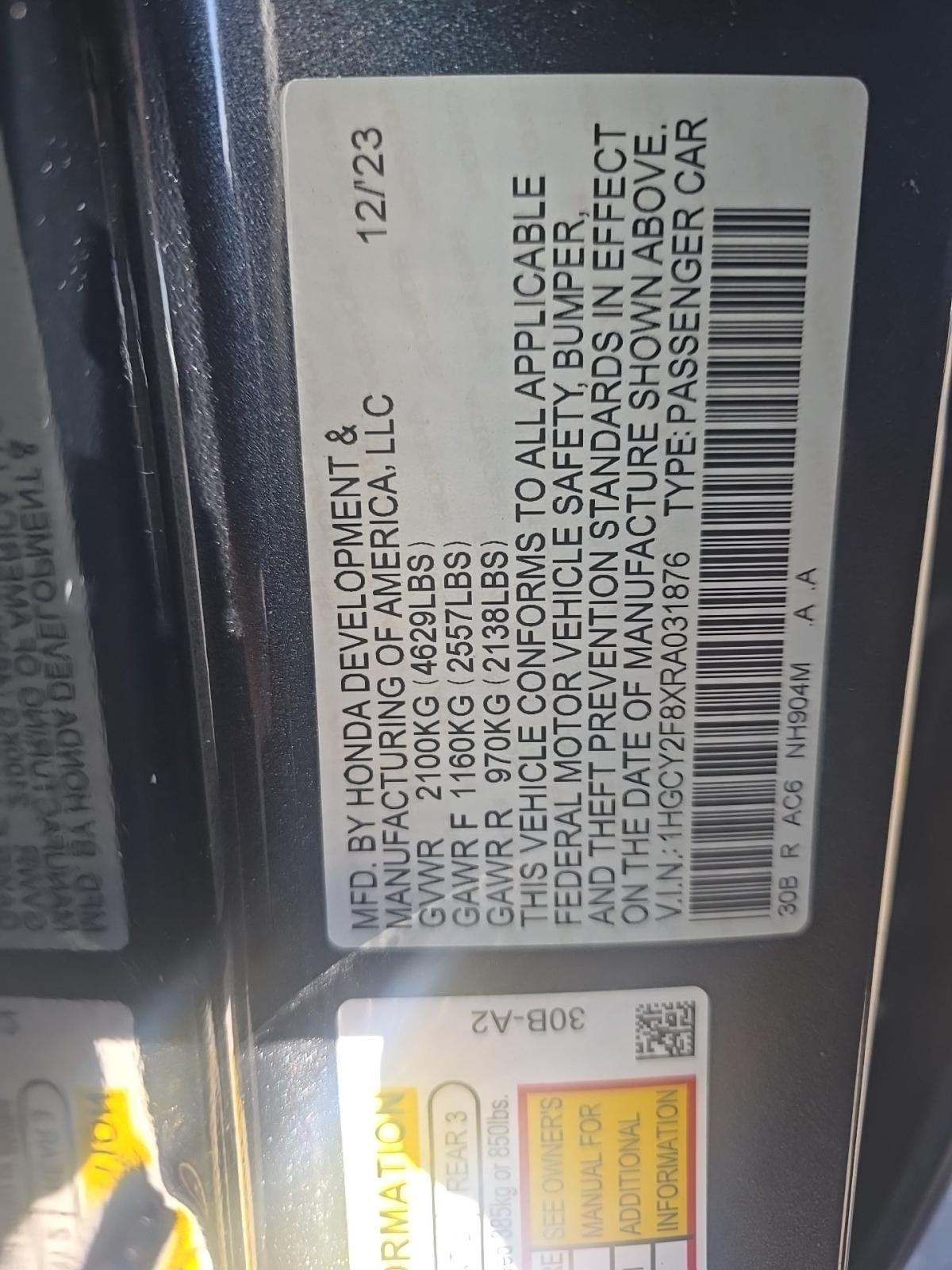 2024 Honda Accord Hybrid Touring FWD