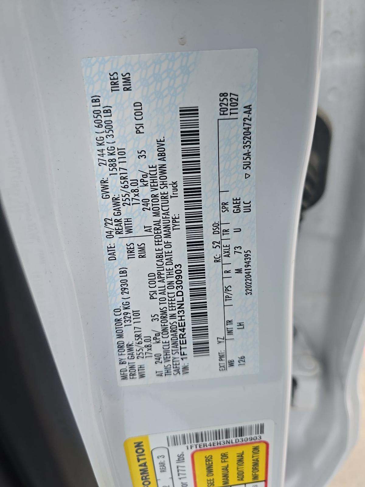 2022 Ford Ranger XLT RWD