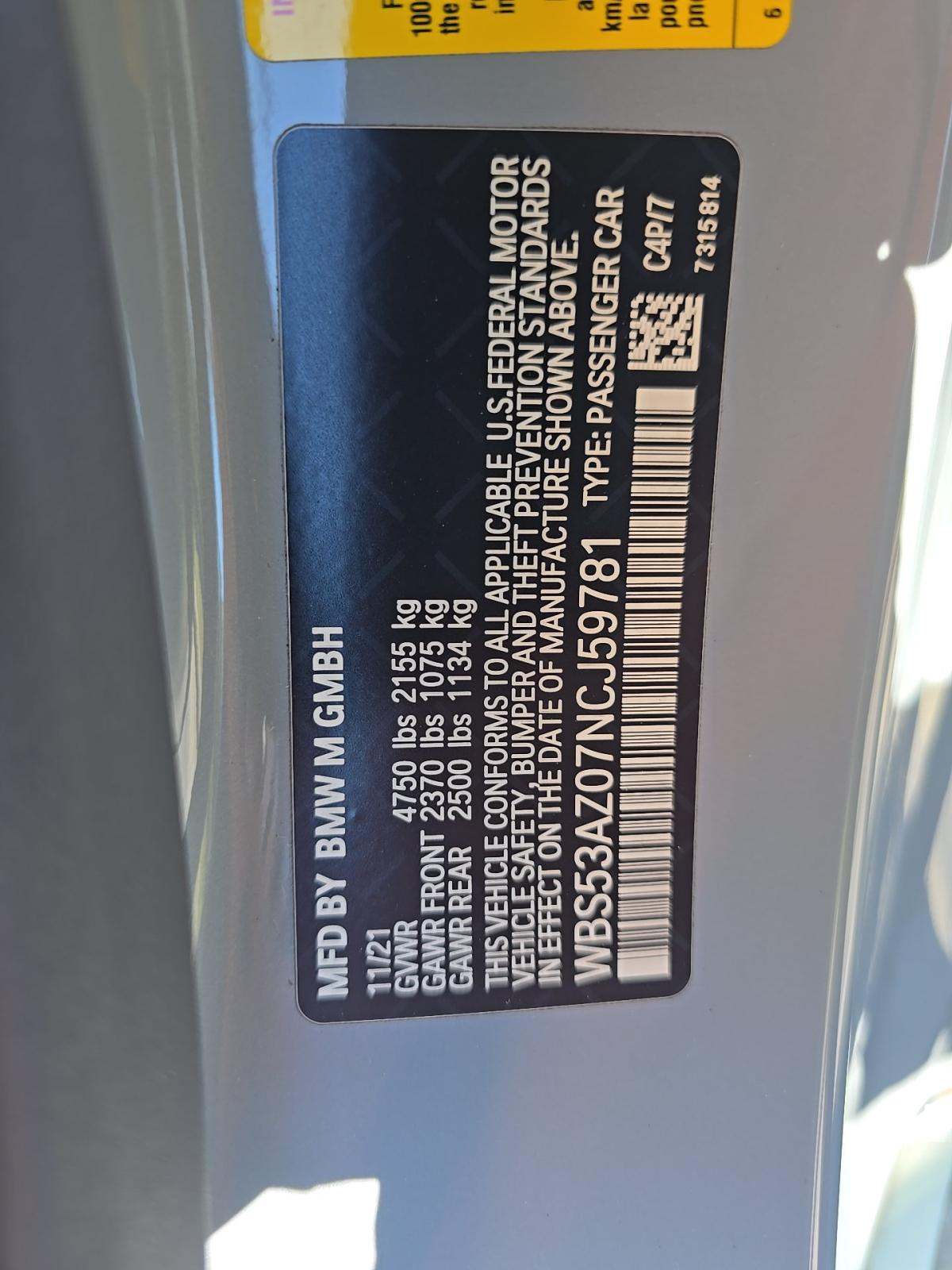 2022 BMW M4 Base RWD