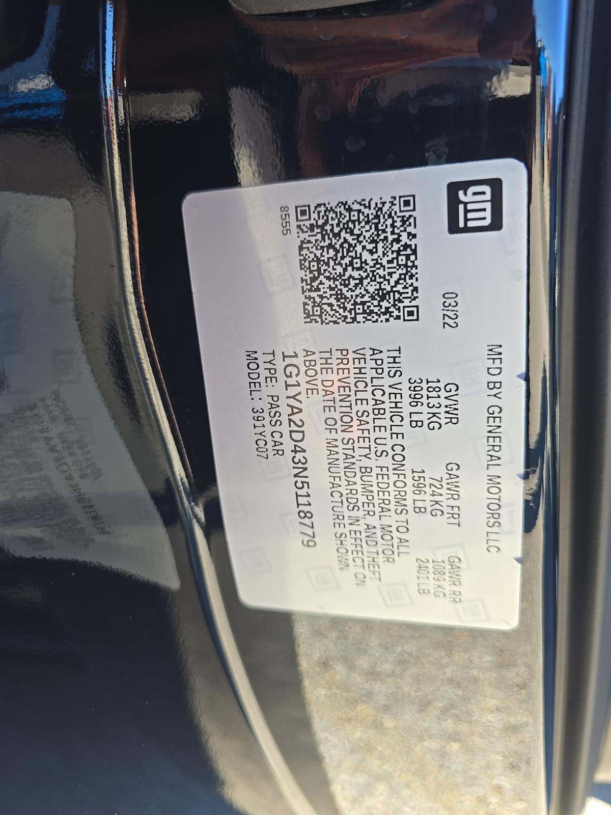 2022 Chevrolet Corvette Stingray RWD