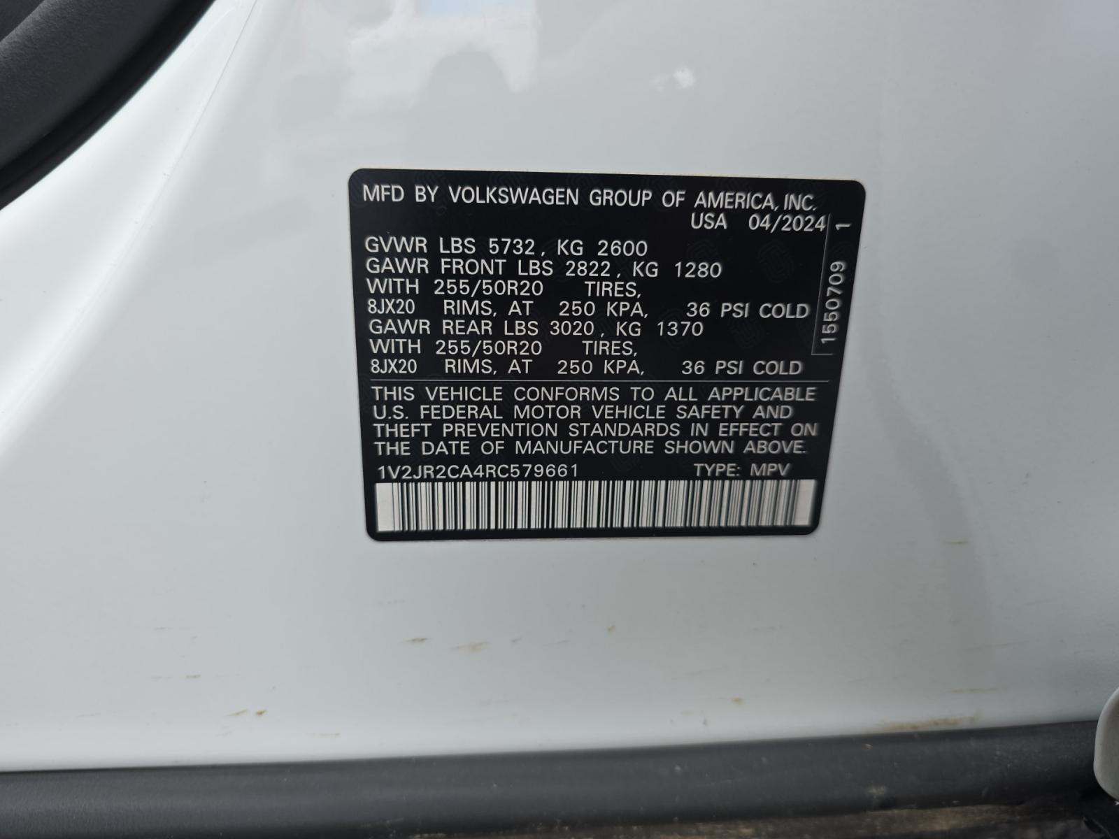 2024 Volkswagen Atlas 2.0T SE FWD