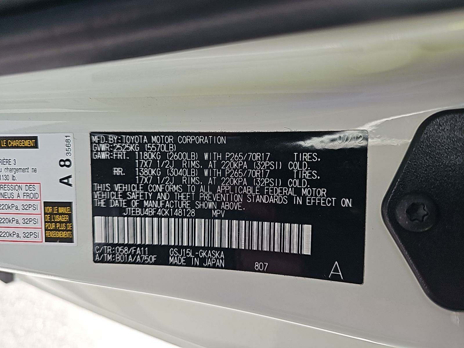 2012 Toyota FJ Cruiser Base AWD