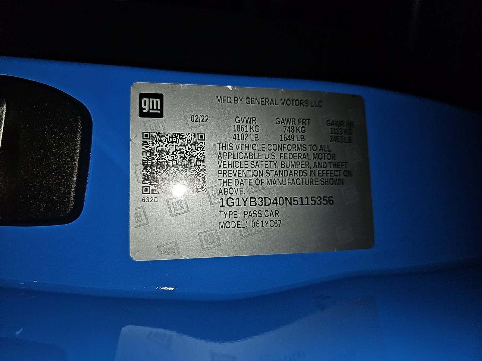 2022 Chevrolet Corvette Stingray RWD