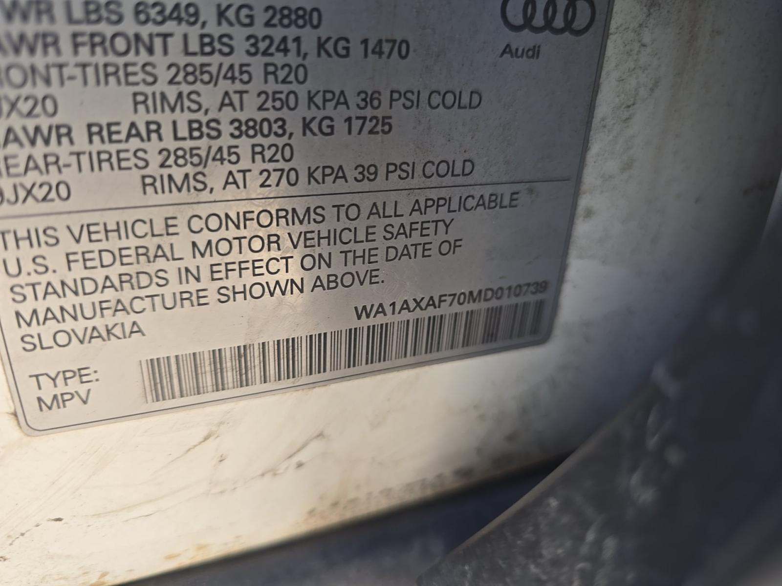 2021 Audi Q7 3.0T Premium AWD