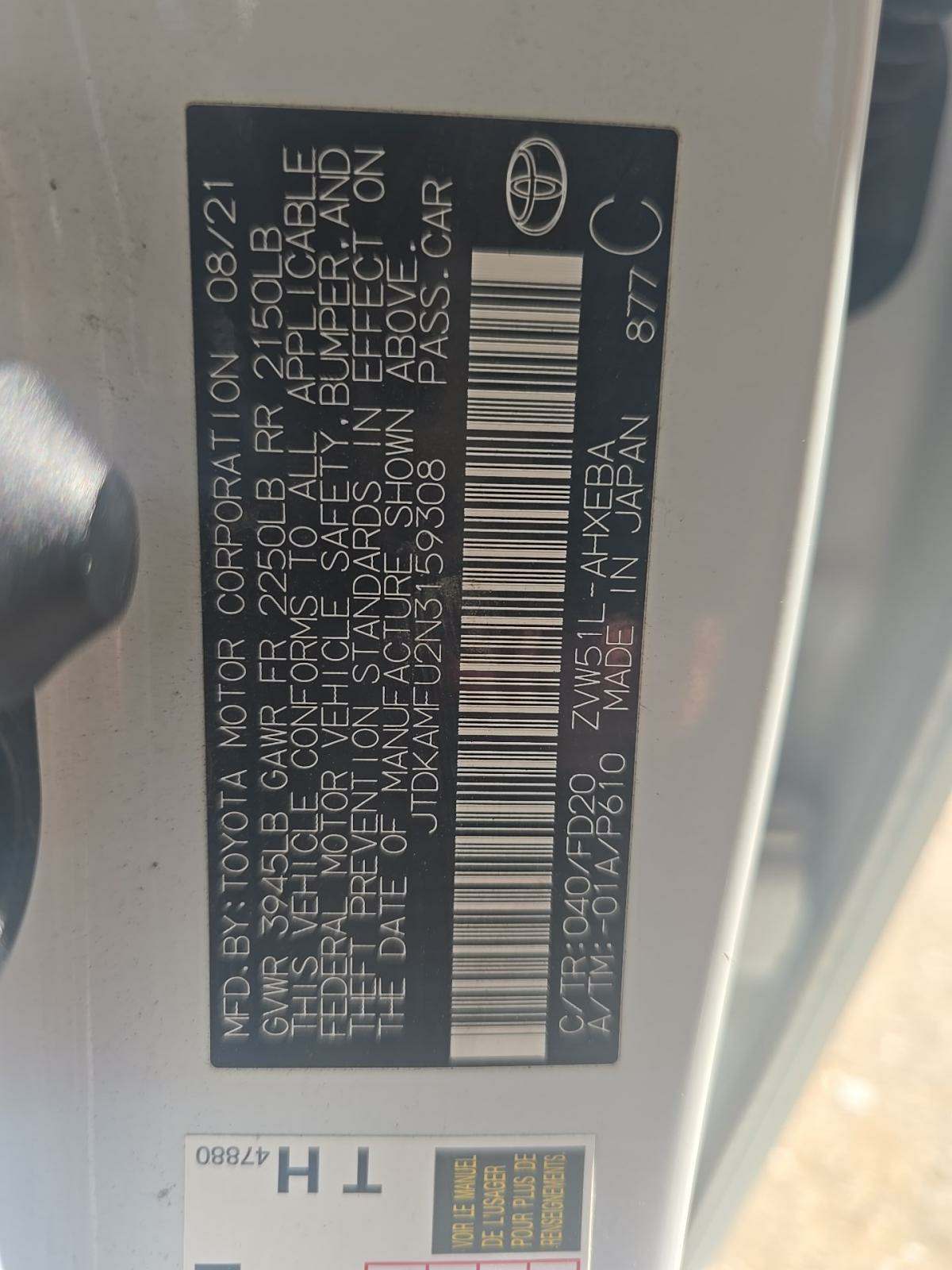 2022 Toyota Prius LE FWD