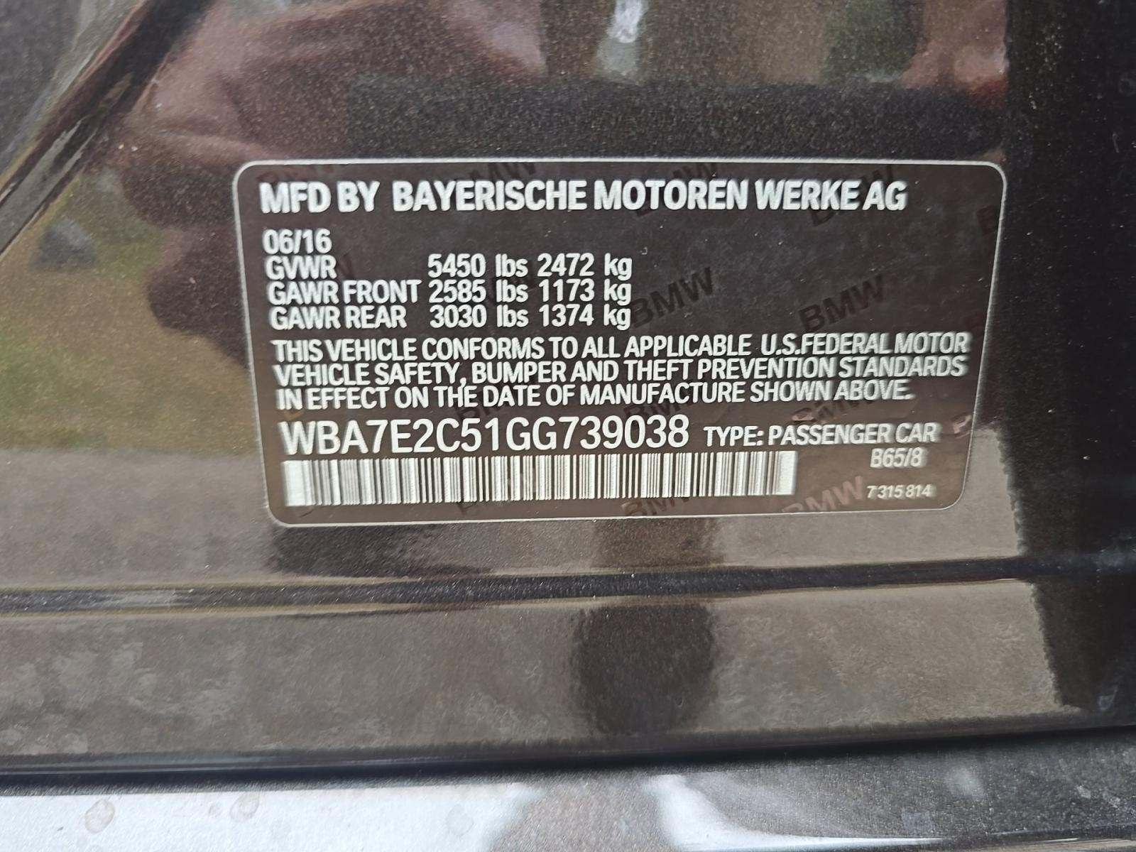 2016 BMW 7 Series 740i RWD