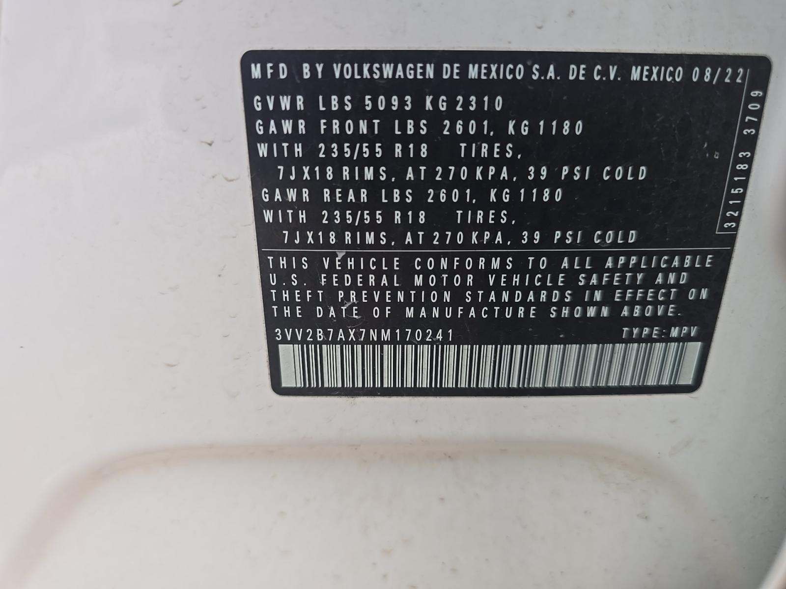 2022 Volkswagen Tiguan 2.0T SE AWD