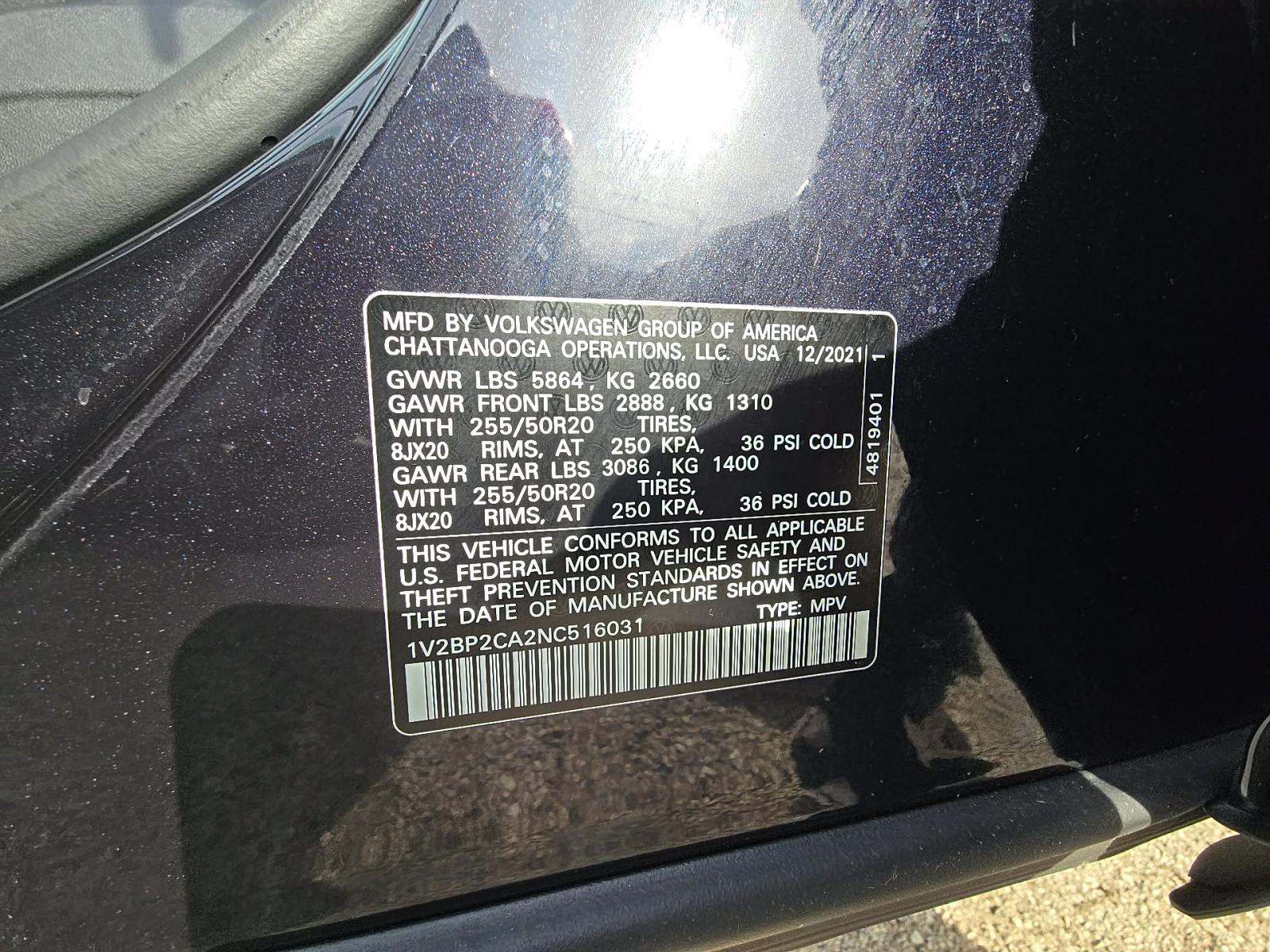 2022 Volkswagen Atlas 2.0T SEL AWD