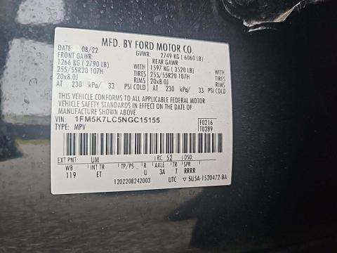 2022 Ford Explorer King Ranch RWD