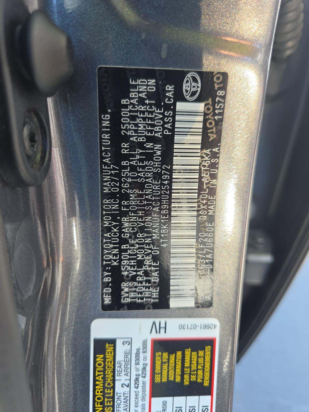 2017 Toyota Avalon XLE Premium FWD