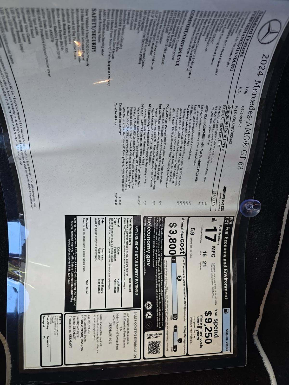 2024 Mercedes-Benz Mercedes-AMG GT AMG GT 63 AWD