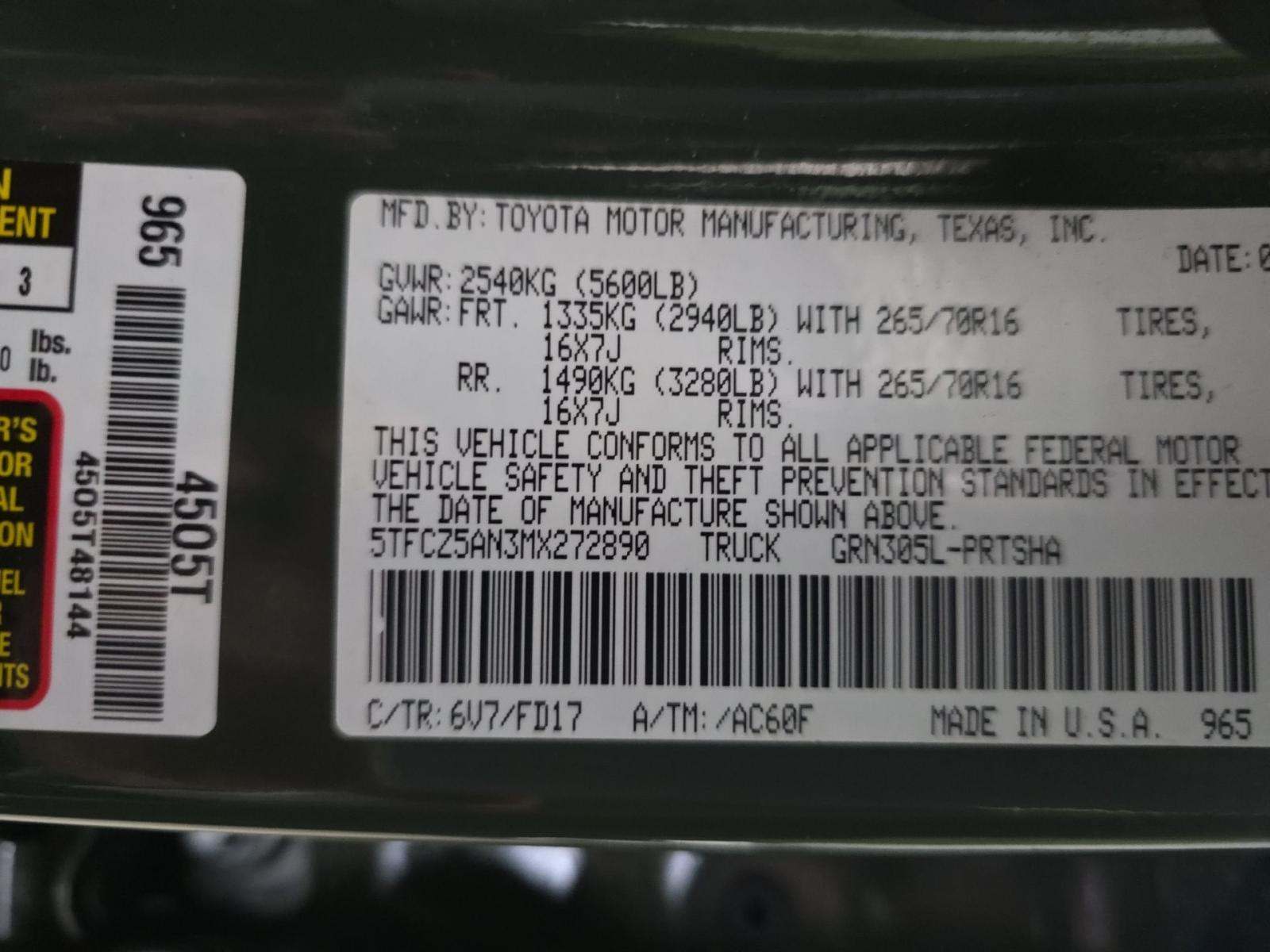 2021 Toyota Tacoma TRD Off-Road AWD