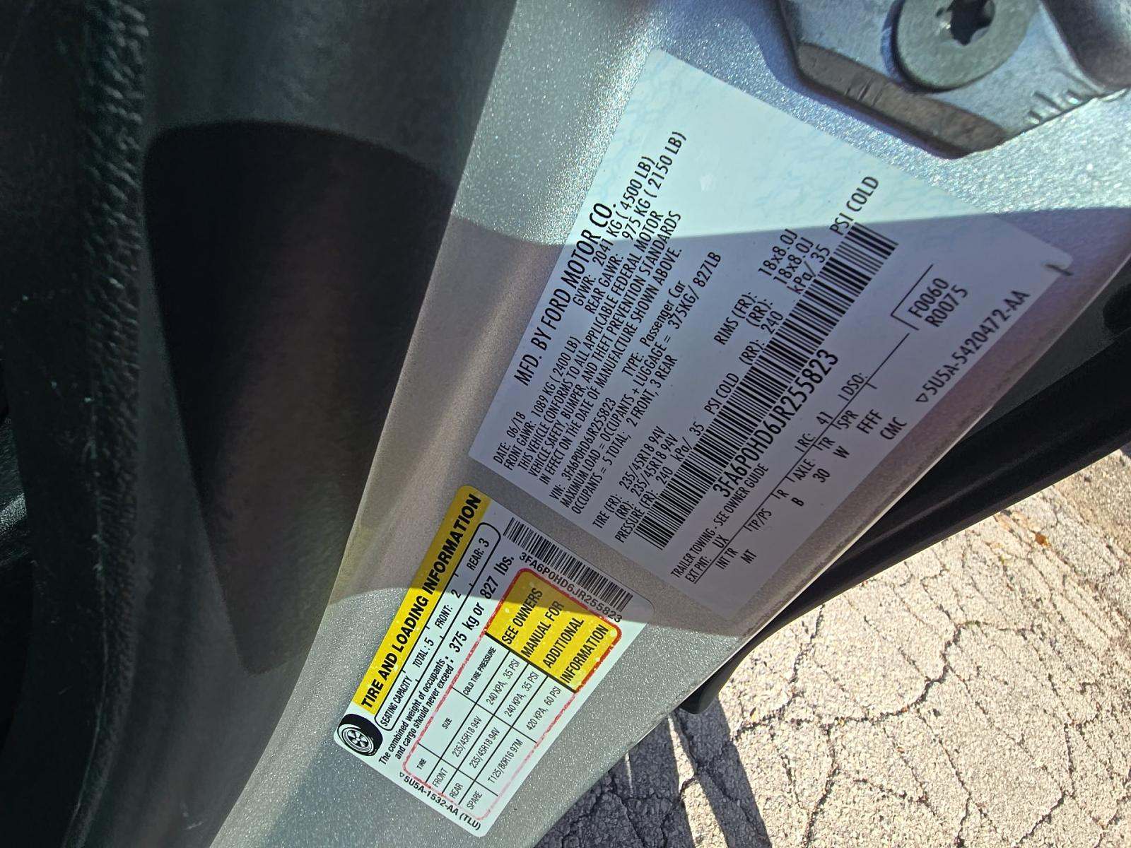 2018 Ford Fusion SE FWD