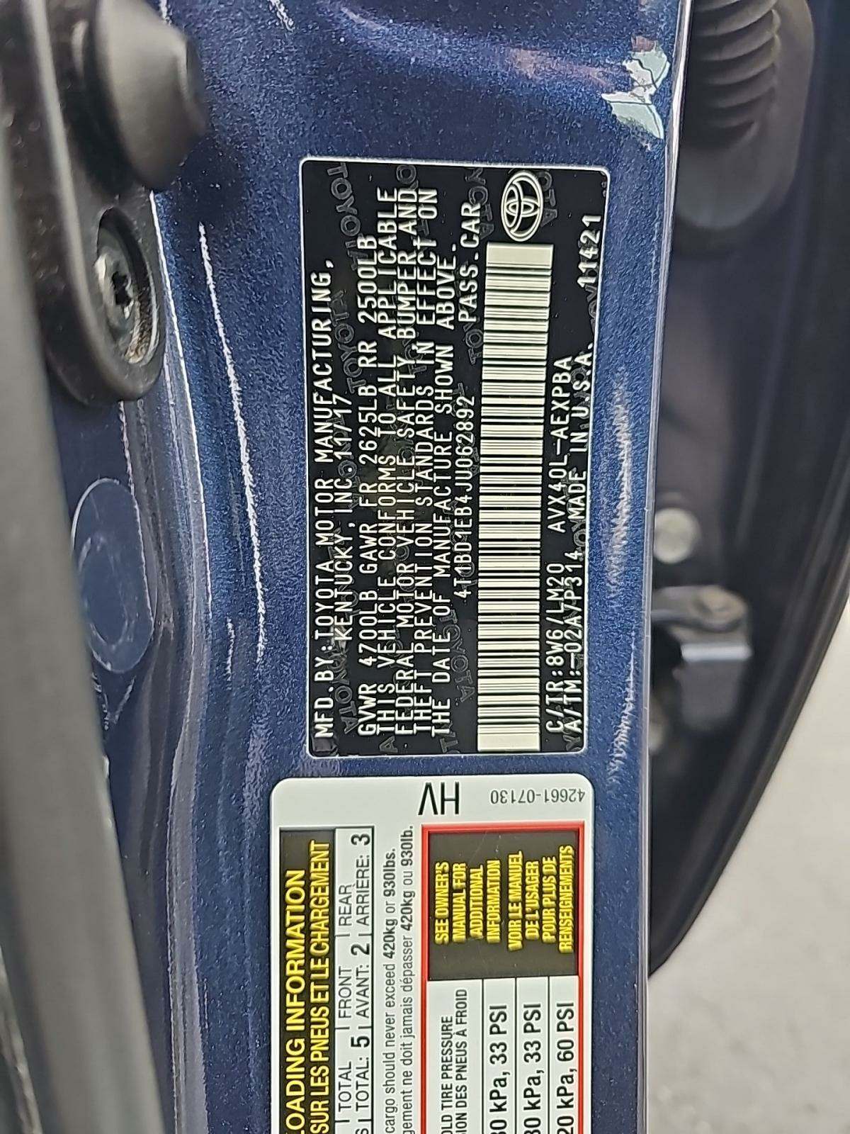 2018 Toyota Avalon Hybrid Limited FWD