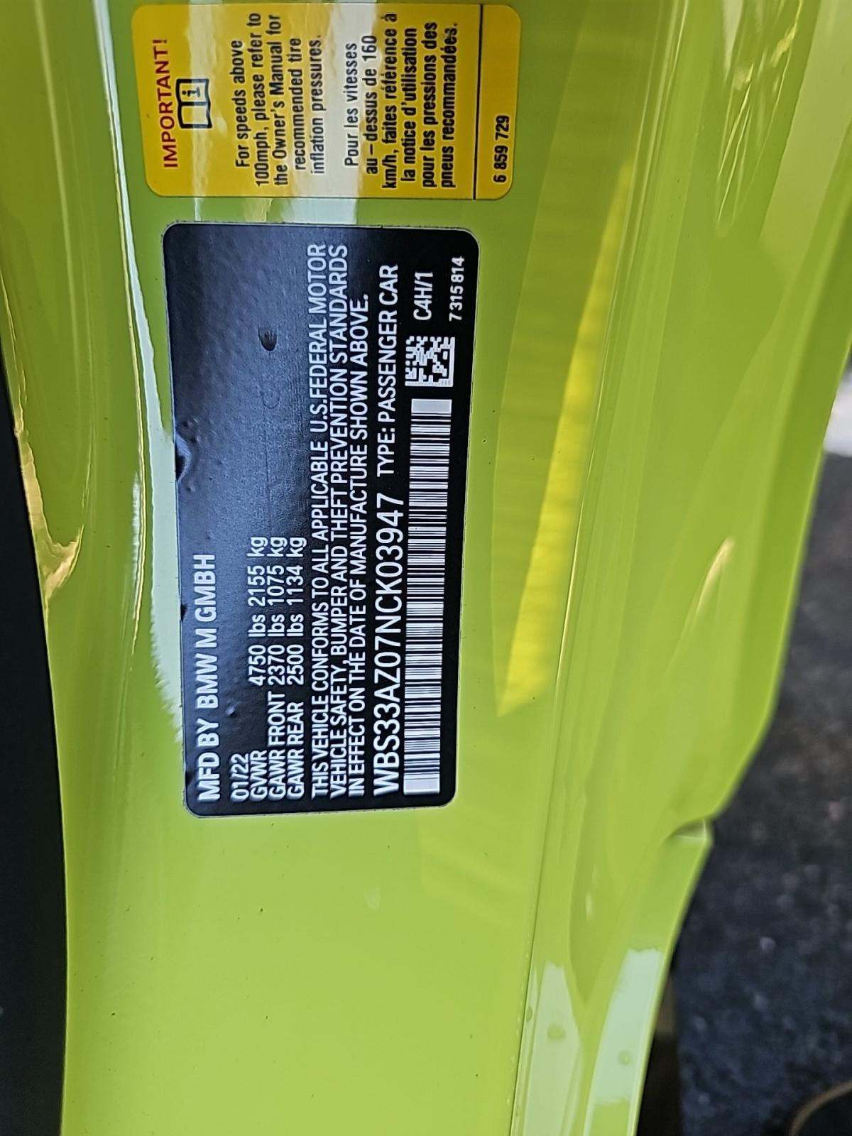 2022 BMW M4 Competition RWD