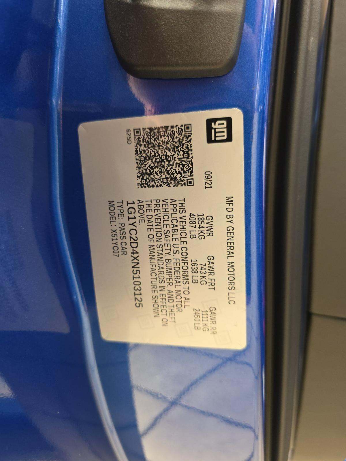 2022 Chevrolet Corvette Stingray RWD