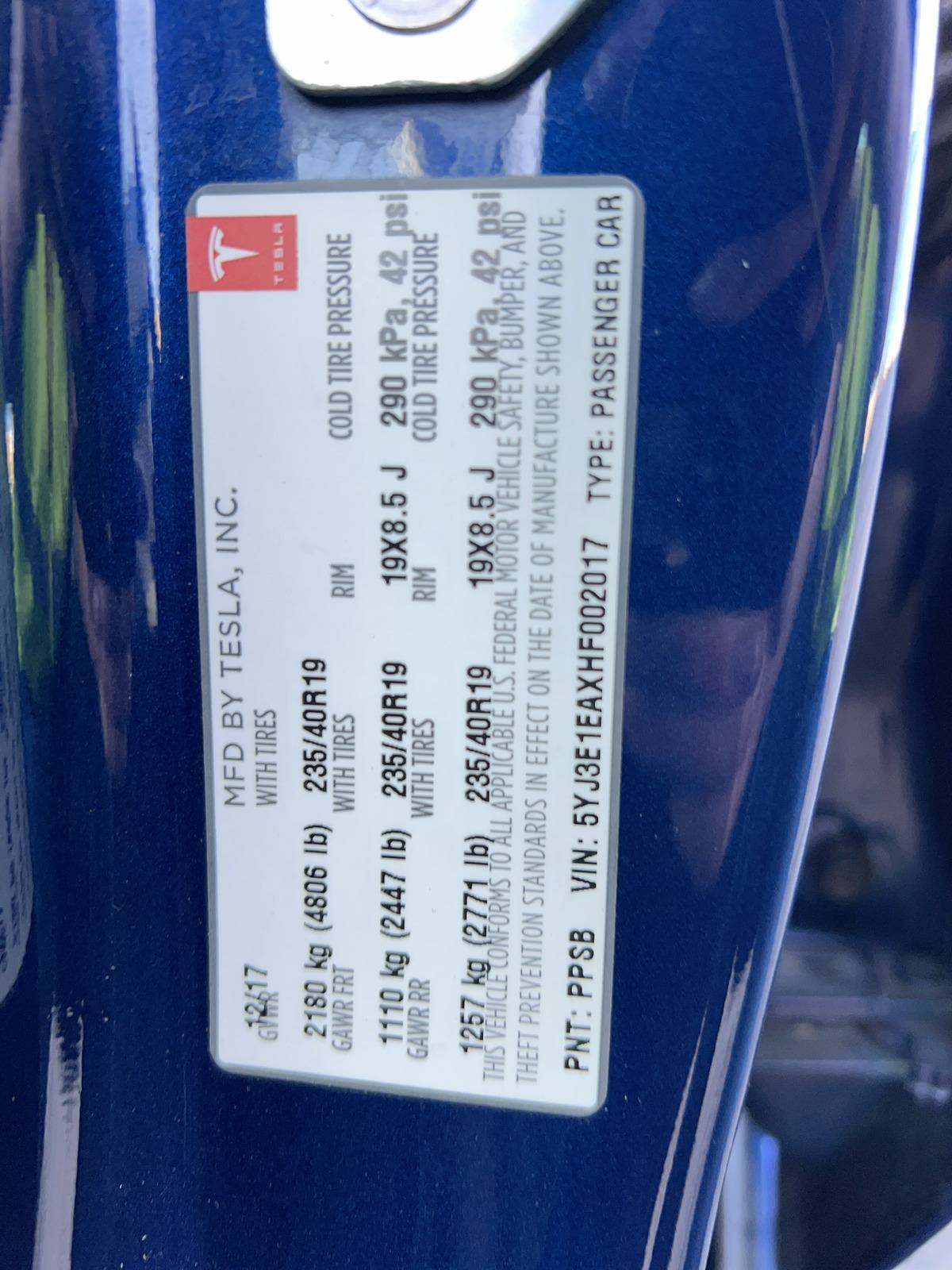 2017 Tesla Model 3 Long Range RWD