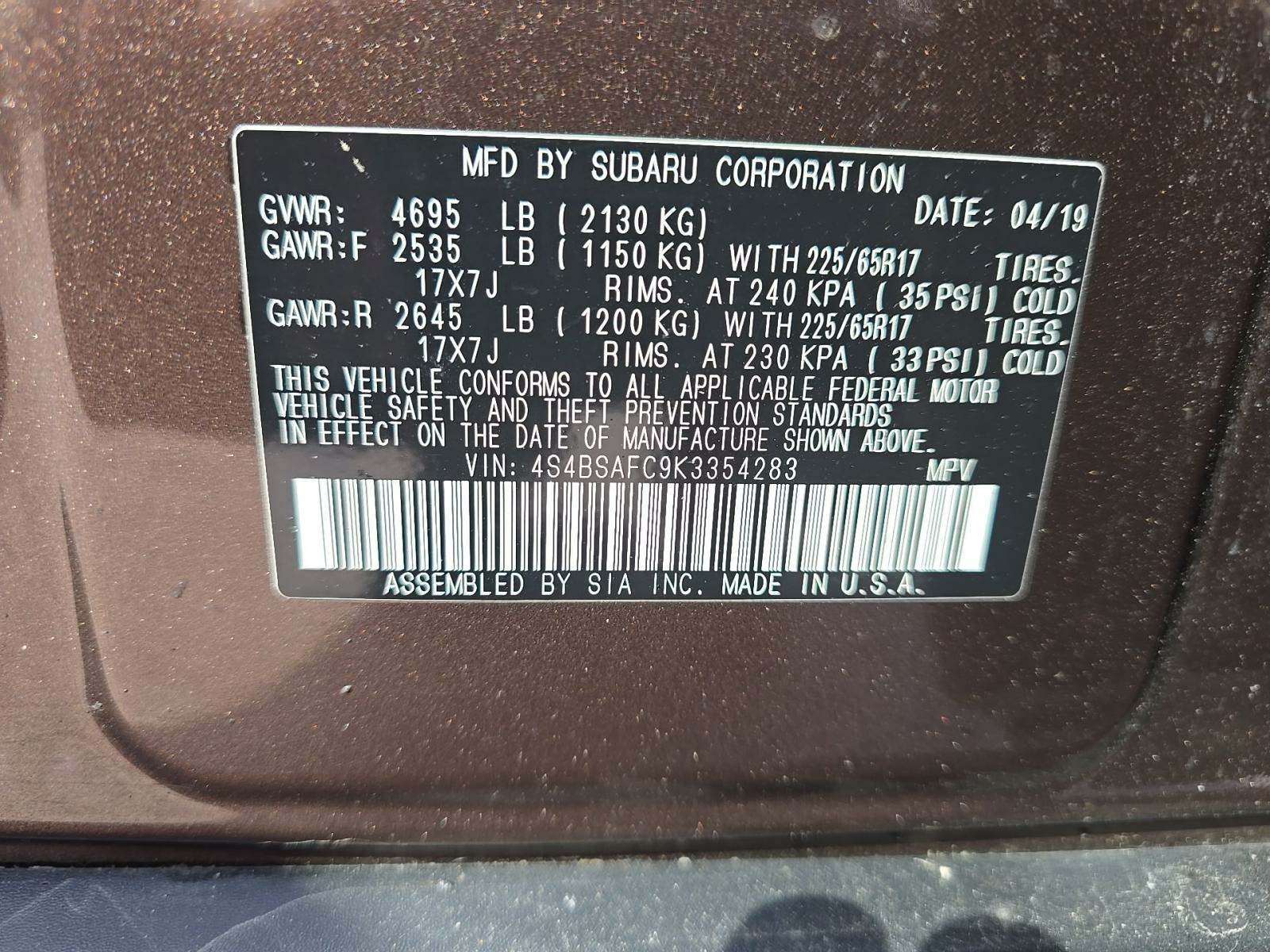 2019 Subaru Outback 2.5i Premium AWD