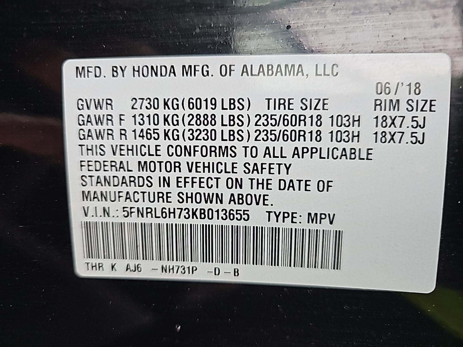 2019 Honda Odyssey EX-L FWD