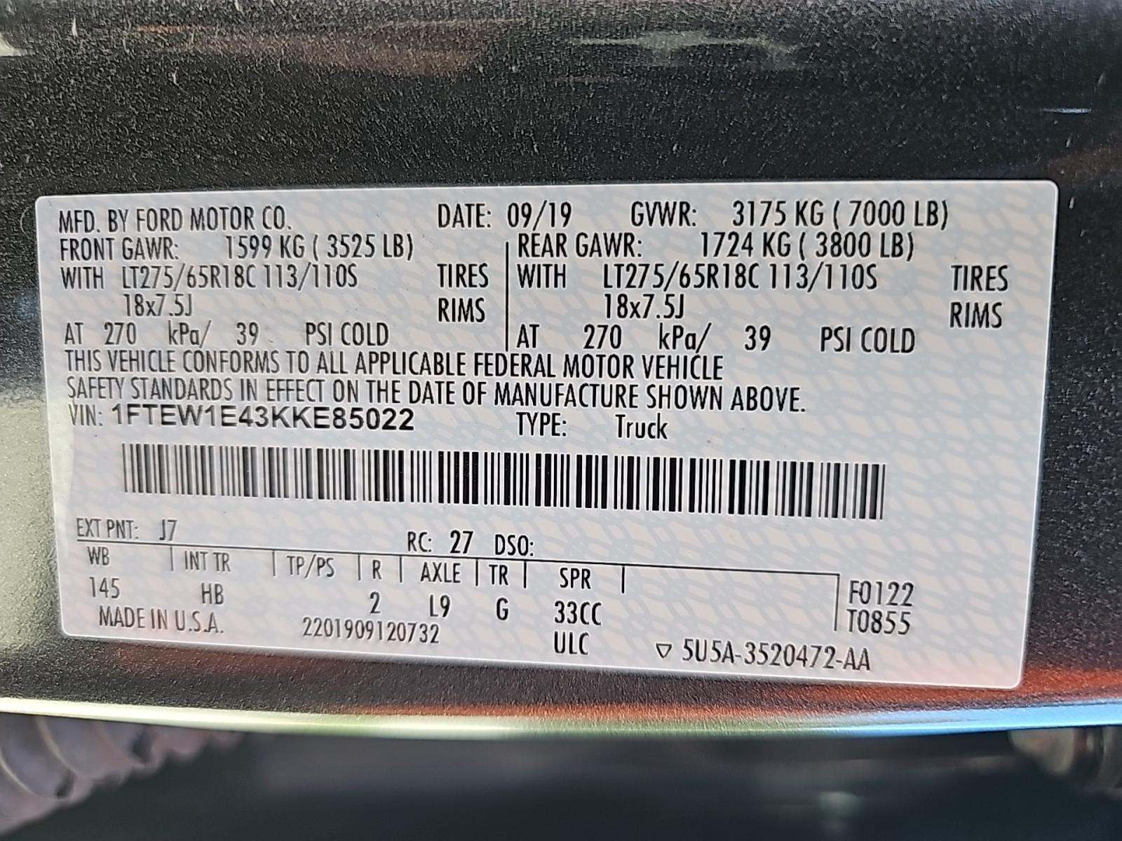 2019 Ford F-150 Lariat AWD