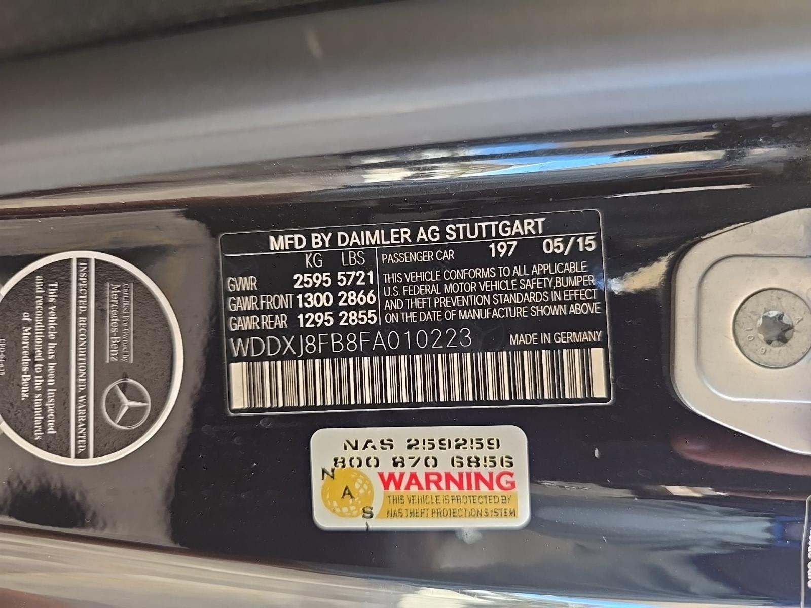 2015 Mercedes-Benz S-Class S 550 AWD