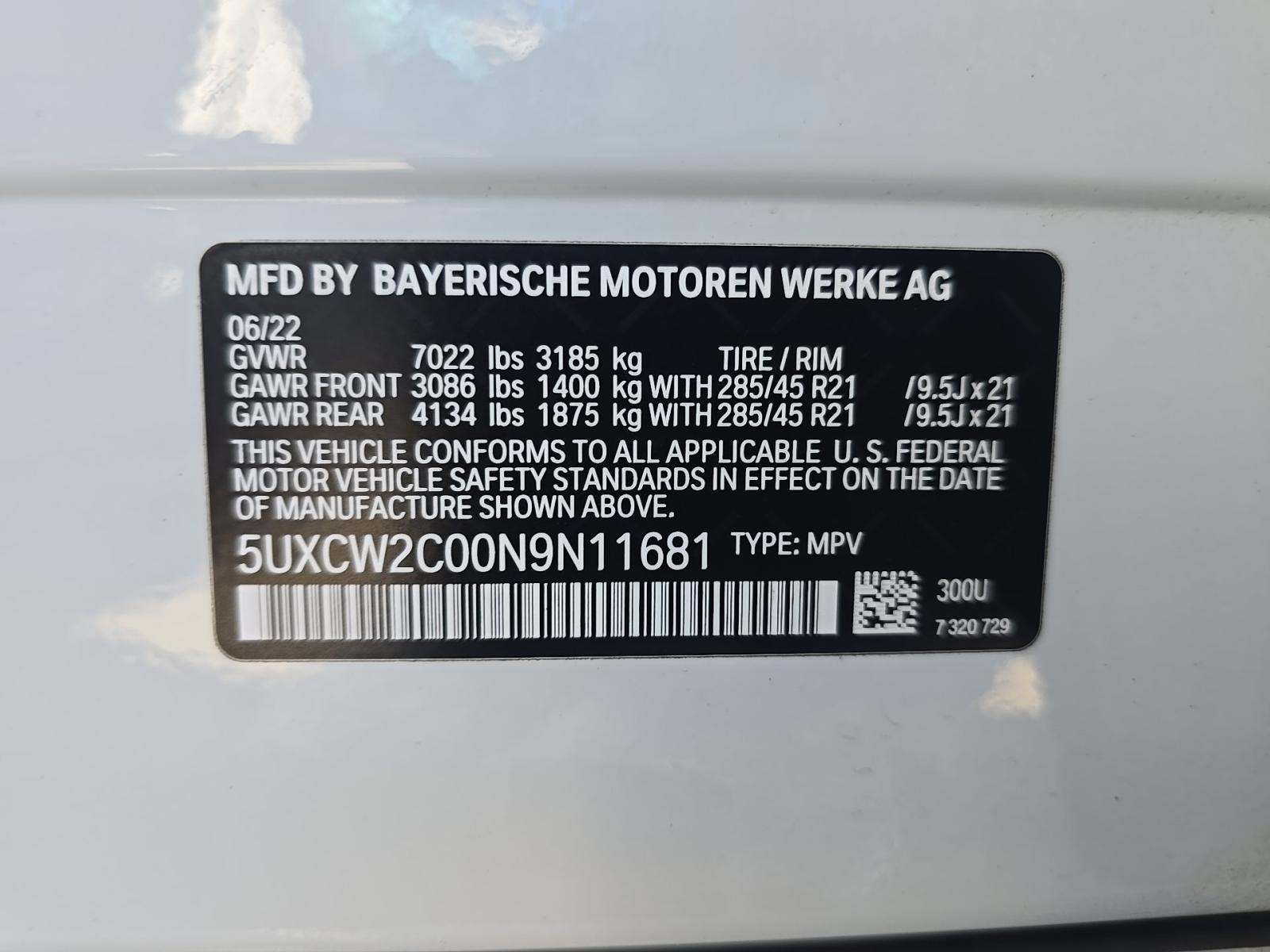 2022 BMW X7 xDrive40i AWD