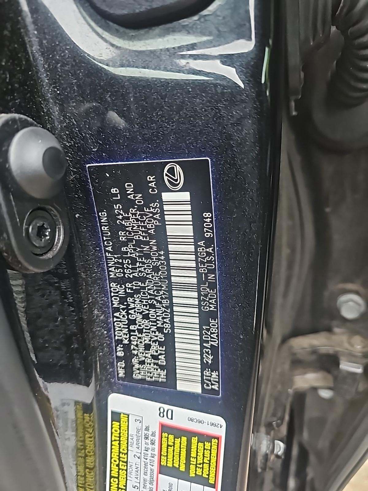 2021 Lexus ES ES 350 FWD