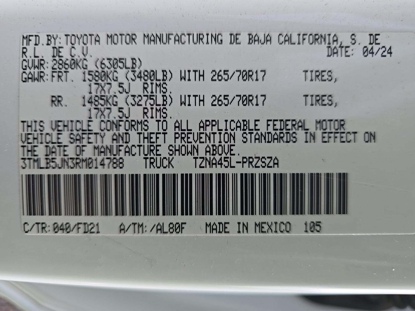 2024 Toyota Tacoma TRD Off-Road AWD