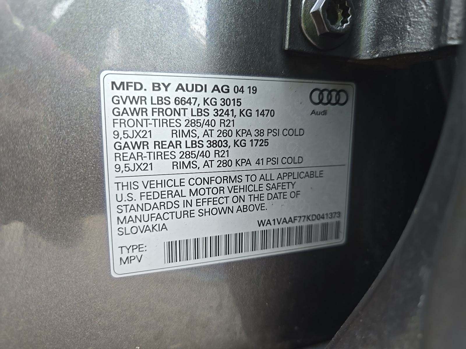 2019 Audi Q7 3.0T Prestige AWD
