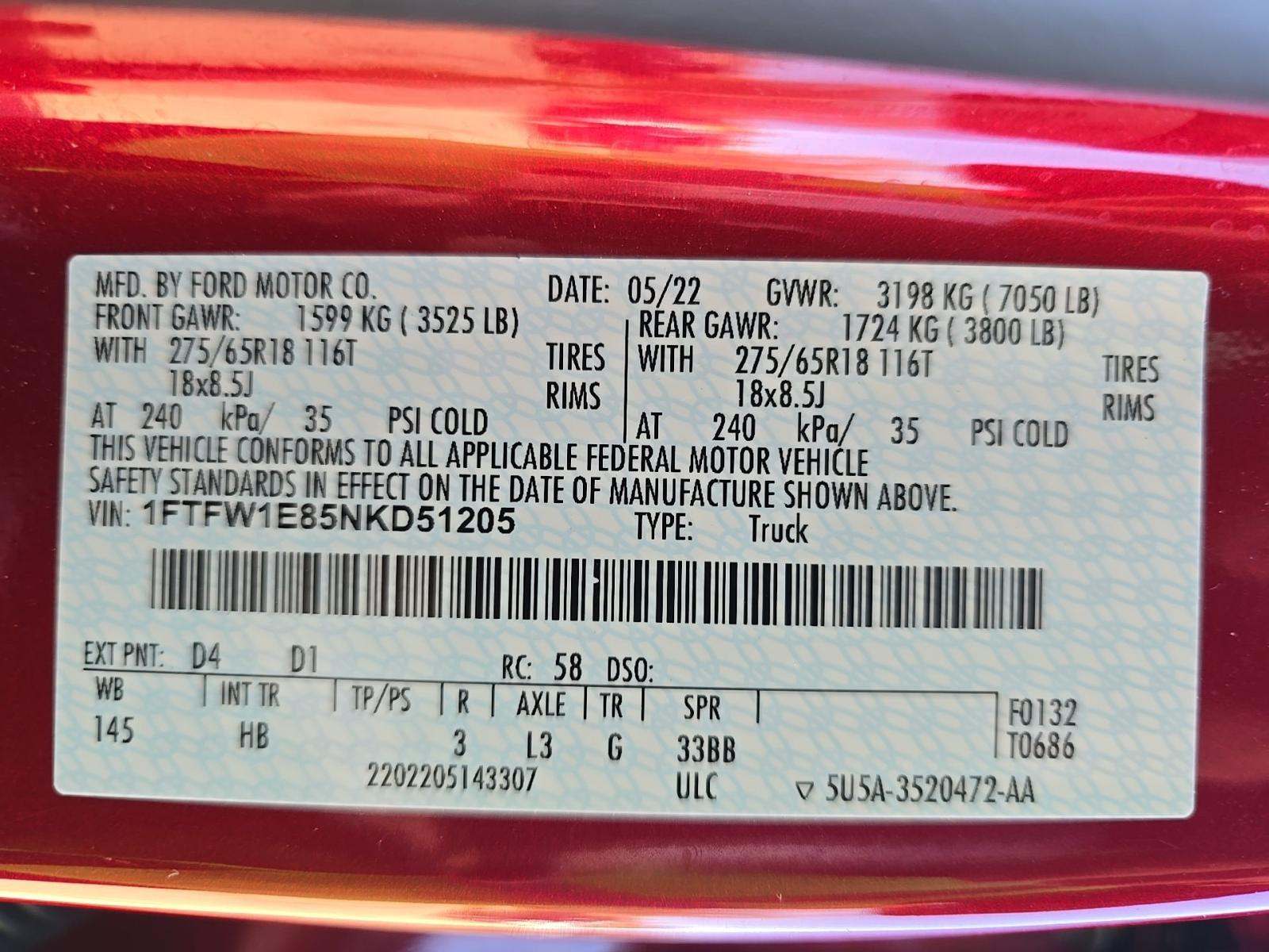 2022 Ford F-150 Lariat AWD