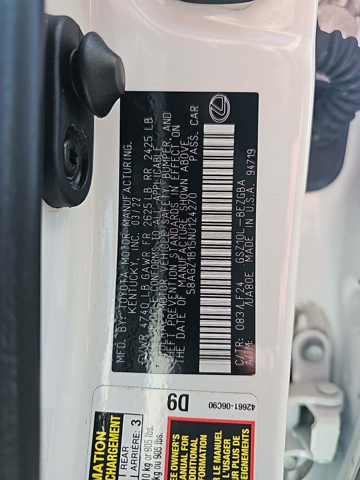 2022 Lexus ES ES 350 F SPORT FWD