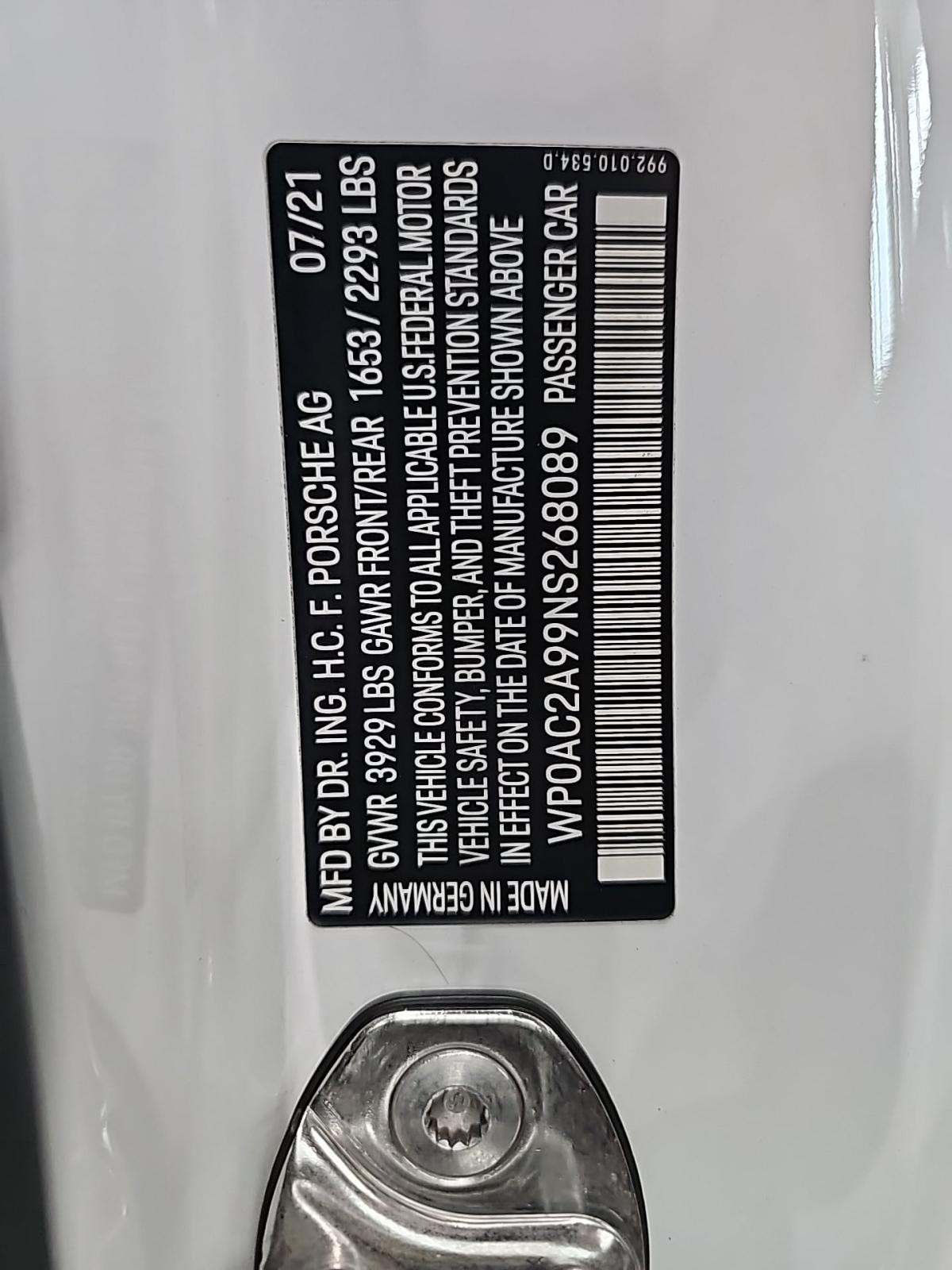 2022 Porsche 911 GT3 RWD