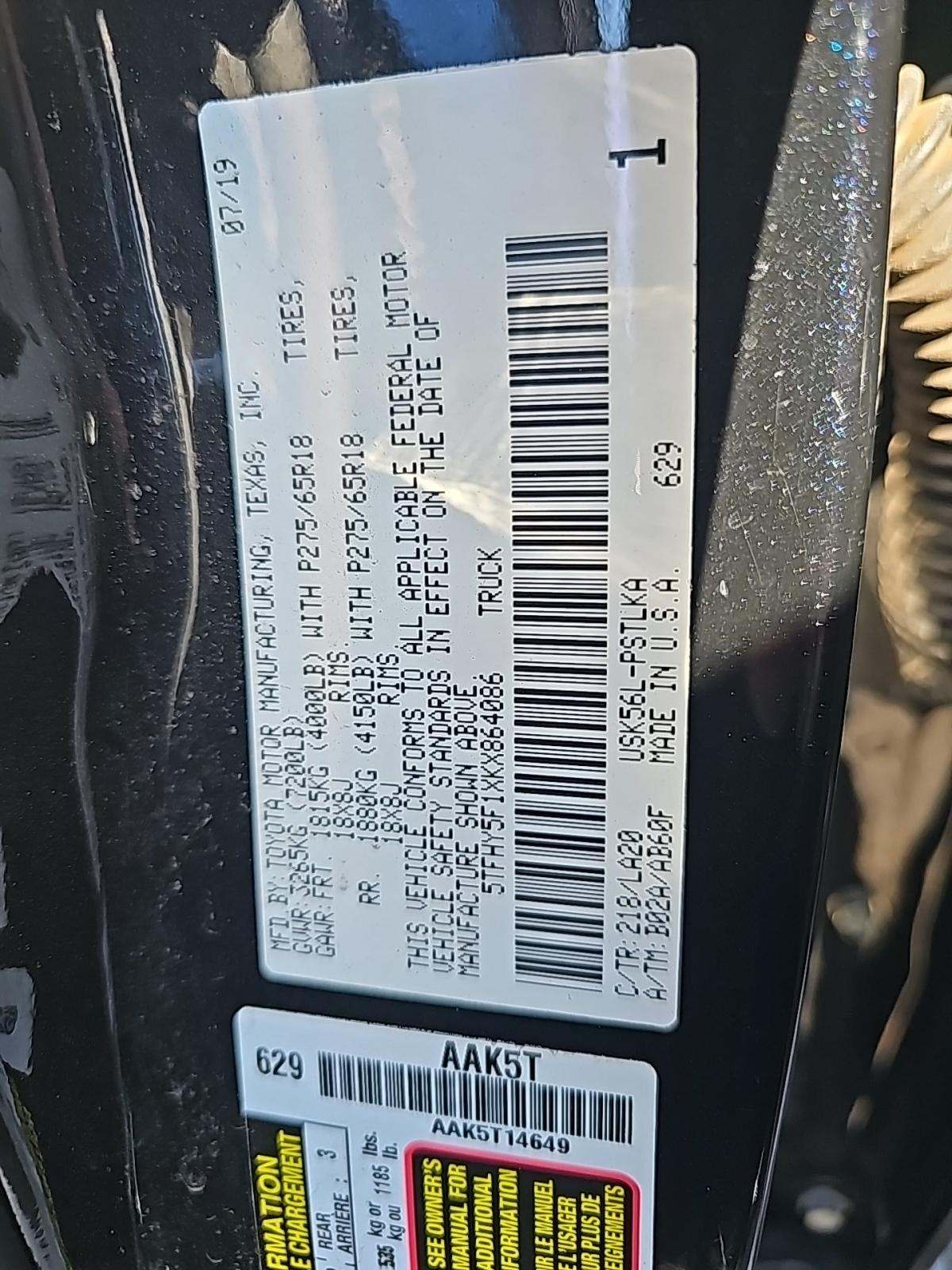 2019 Toyota Tundra Limited AWD