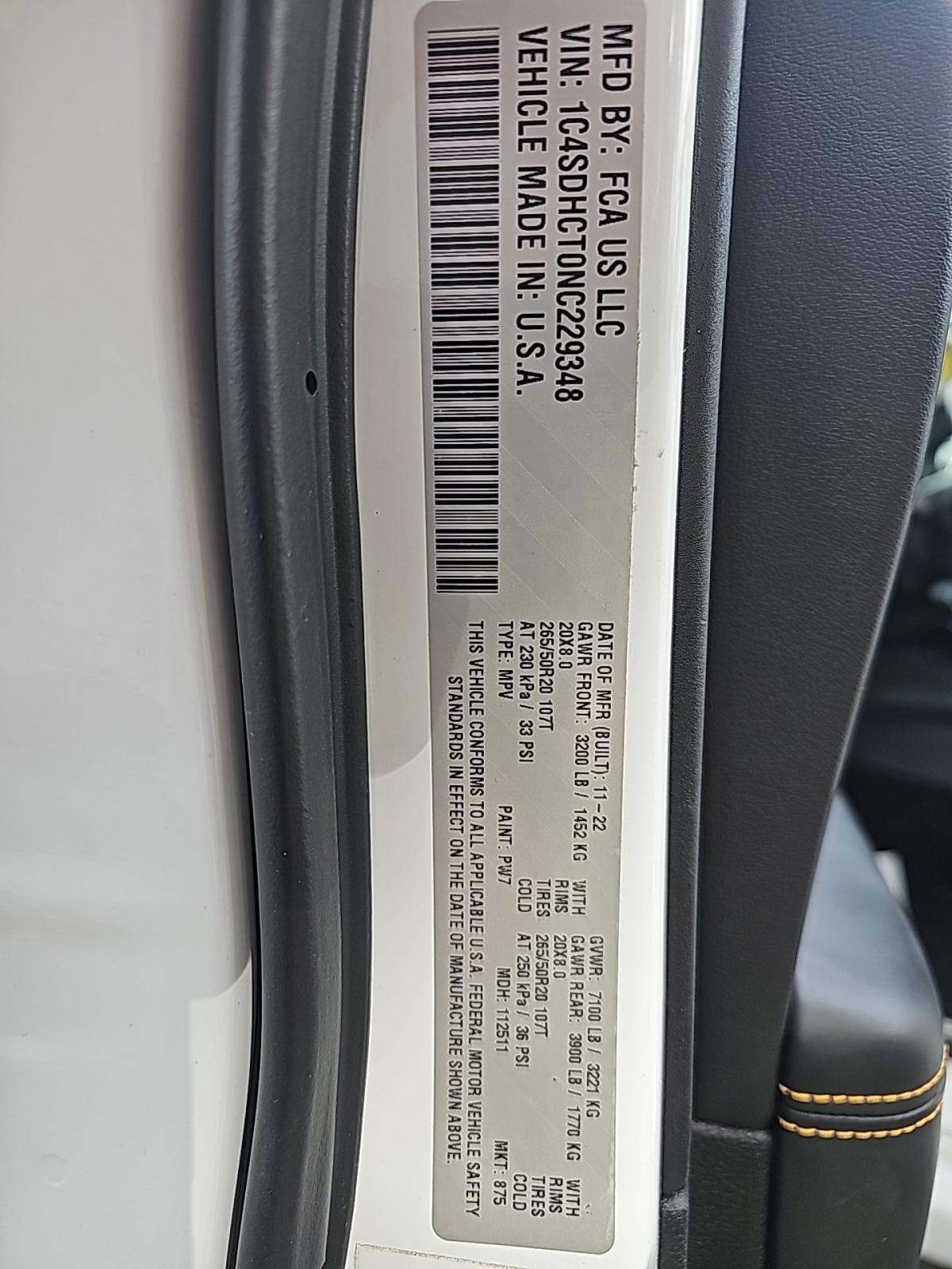 2022 Dodge Durango Orange Sport RWD