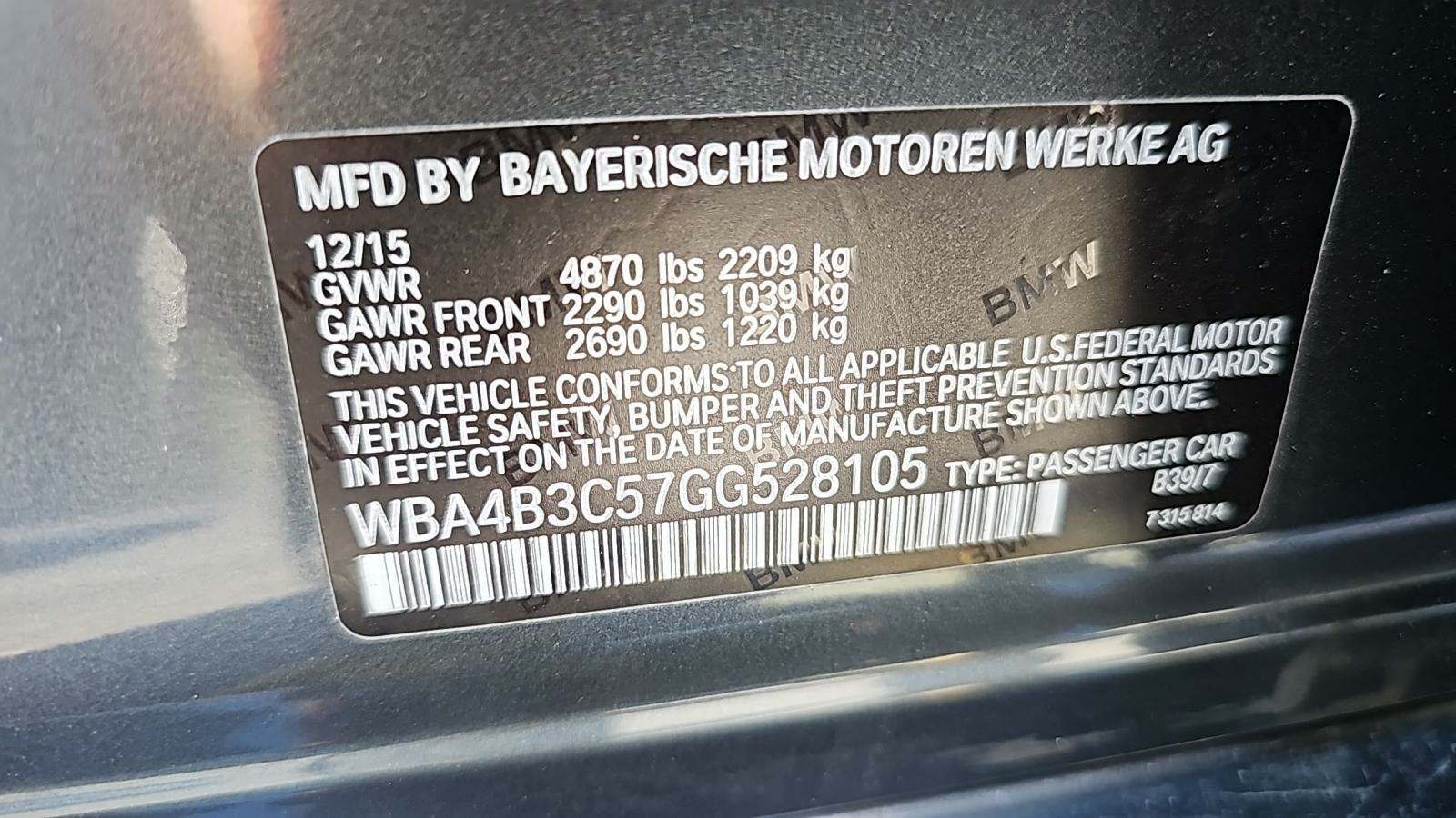 2016 BMW 4 Series 435i xDrive M SPORT LINE AWD