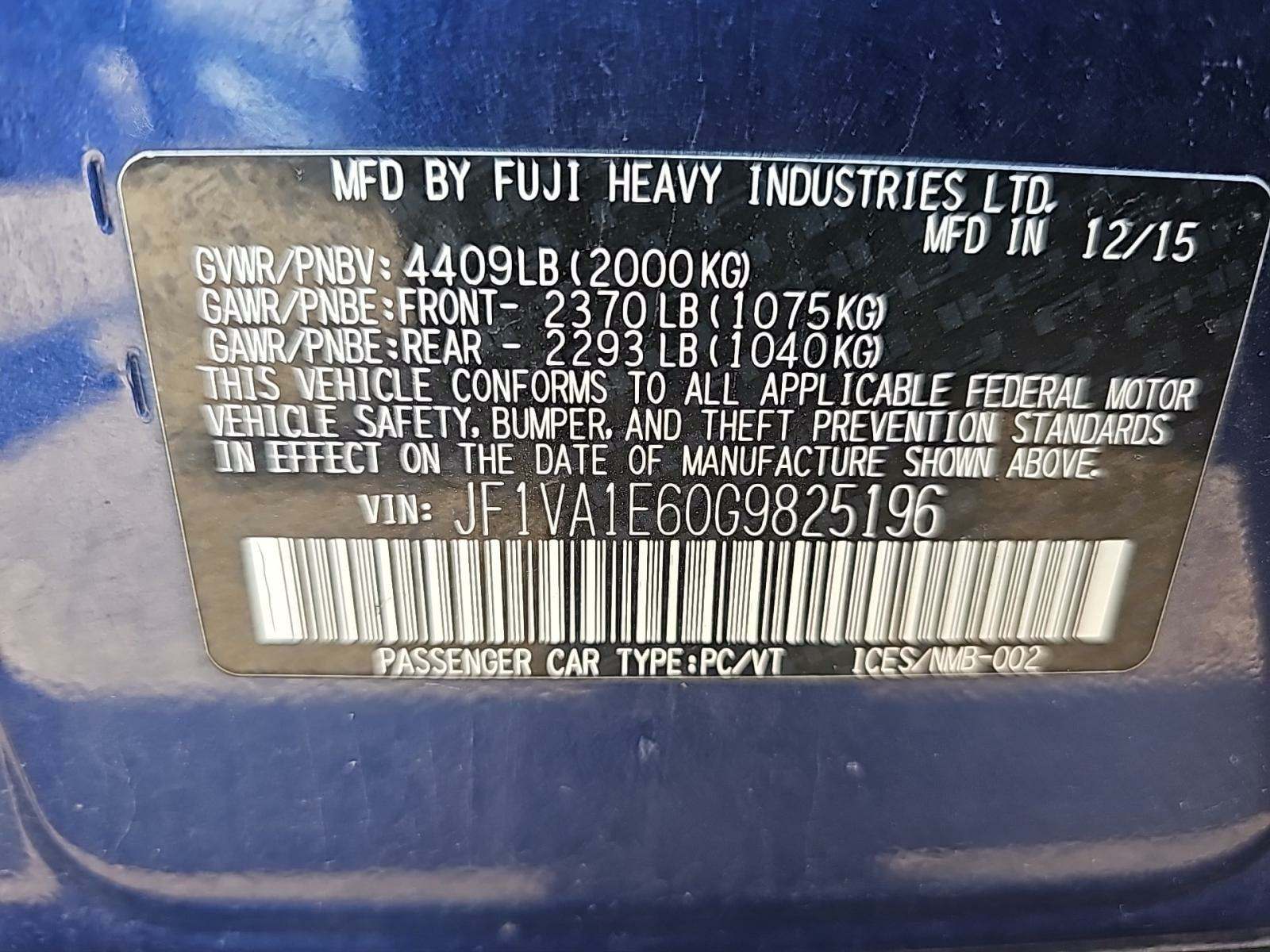 2016 Subaru WRX Premium AWD