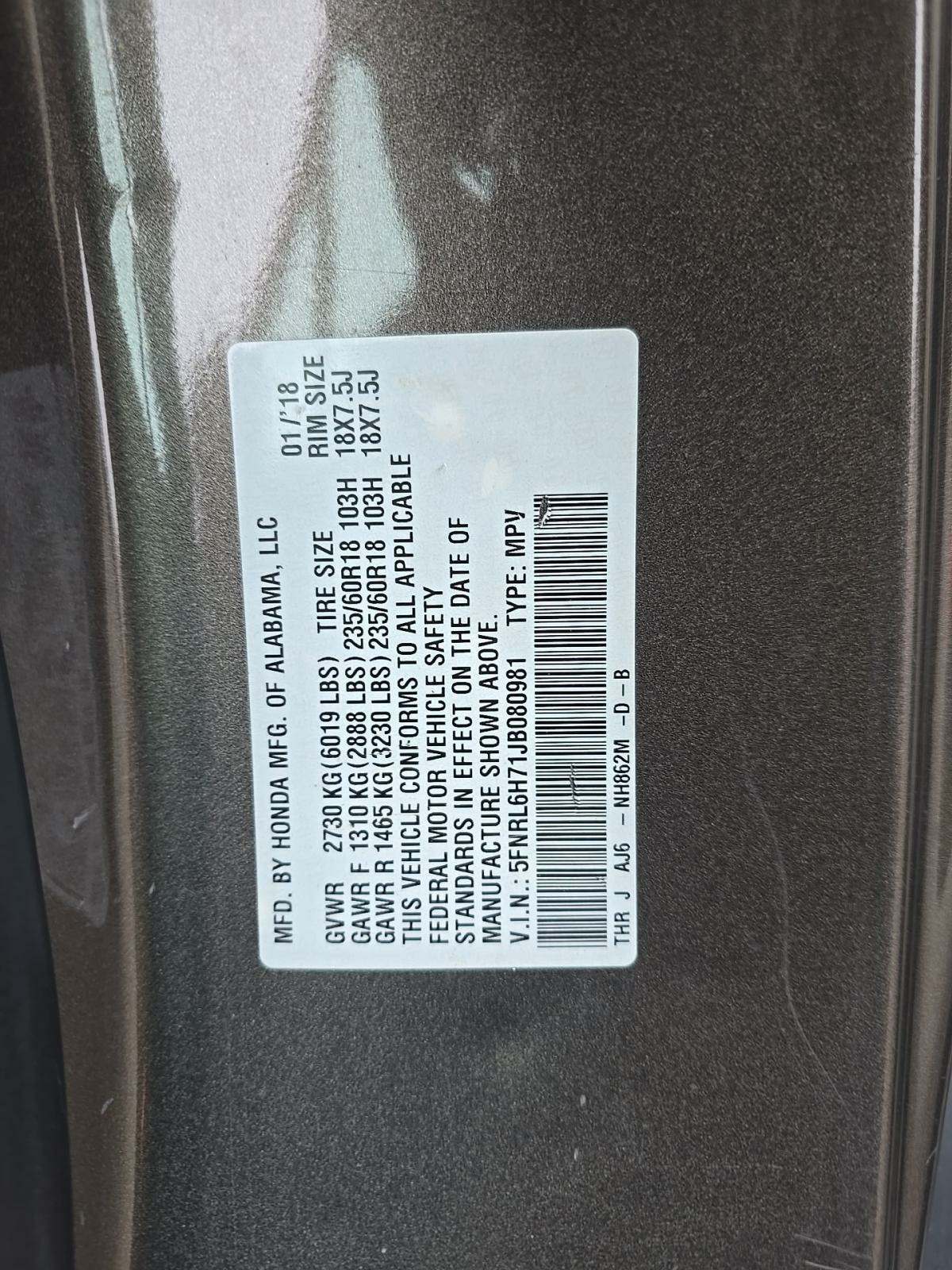 2018 Honda Odyssey EX-L FWD