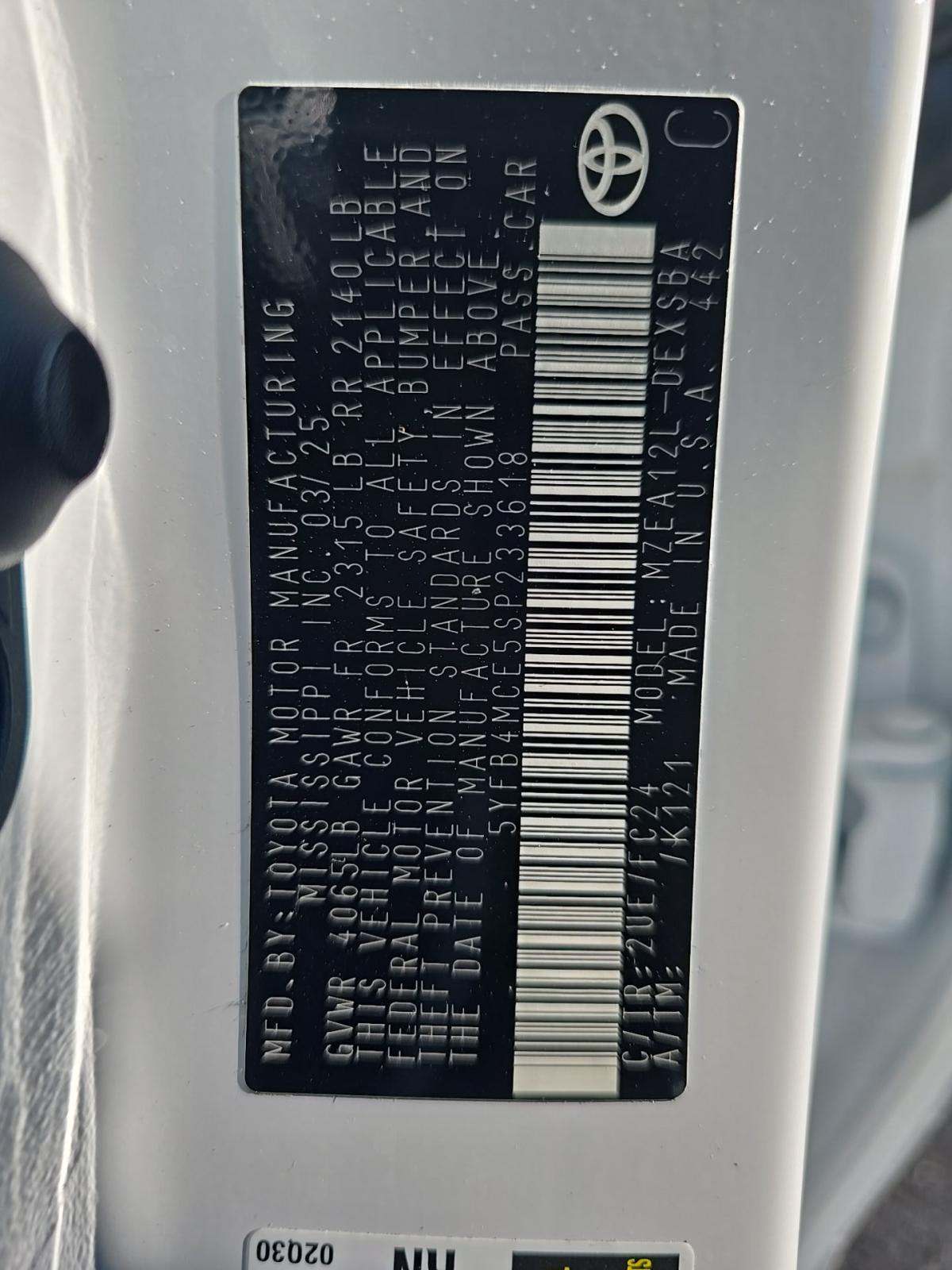 2025 Toyota Corolla FX FWD