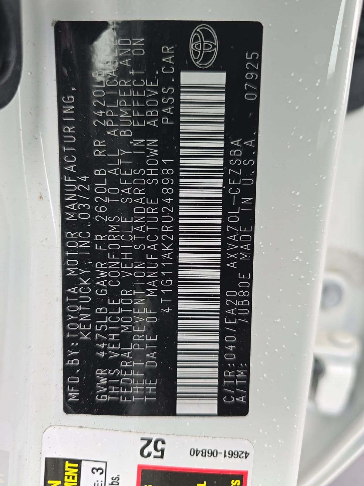 2024 Toyota Camry SE FWD