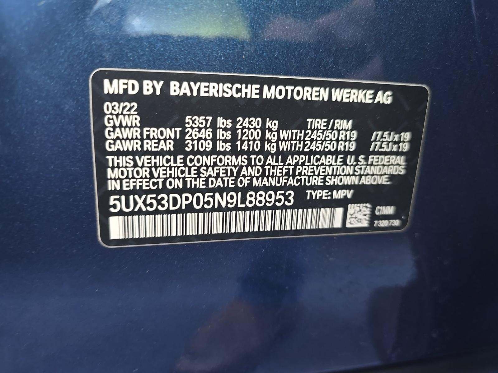 2022 BMW X3 xDrive30i AWD